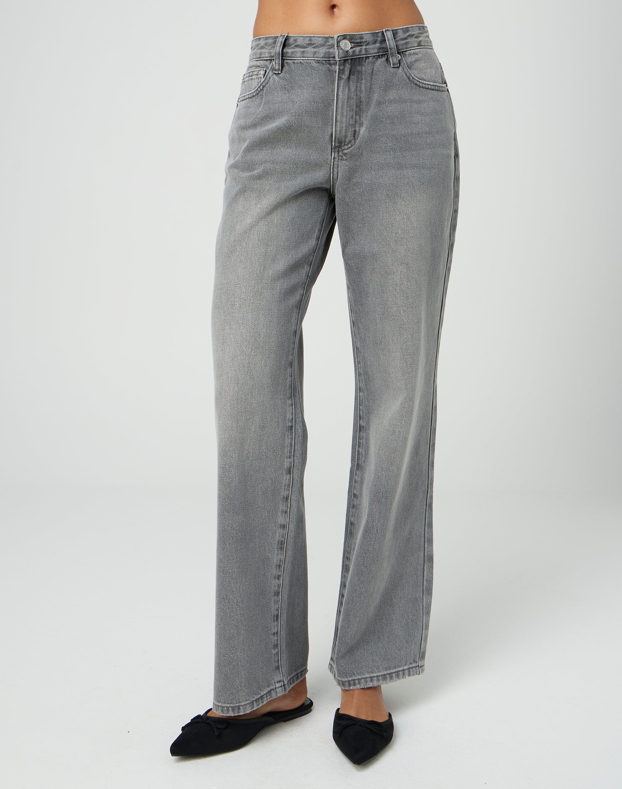 Shops low rise grey jeans