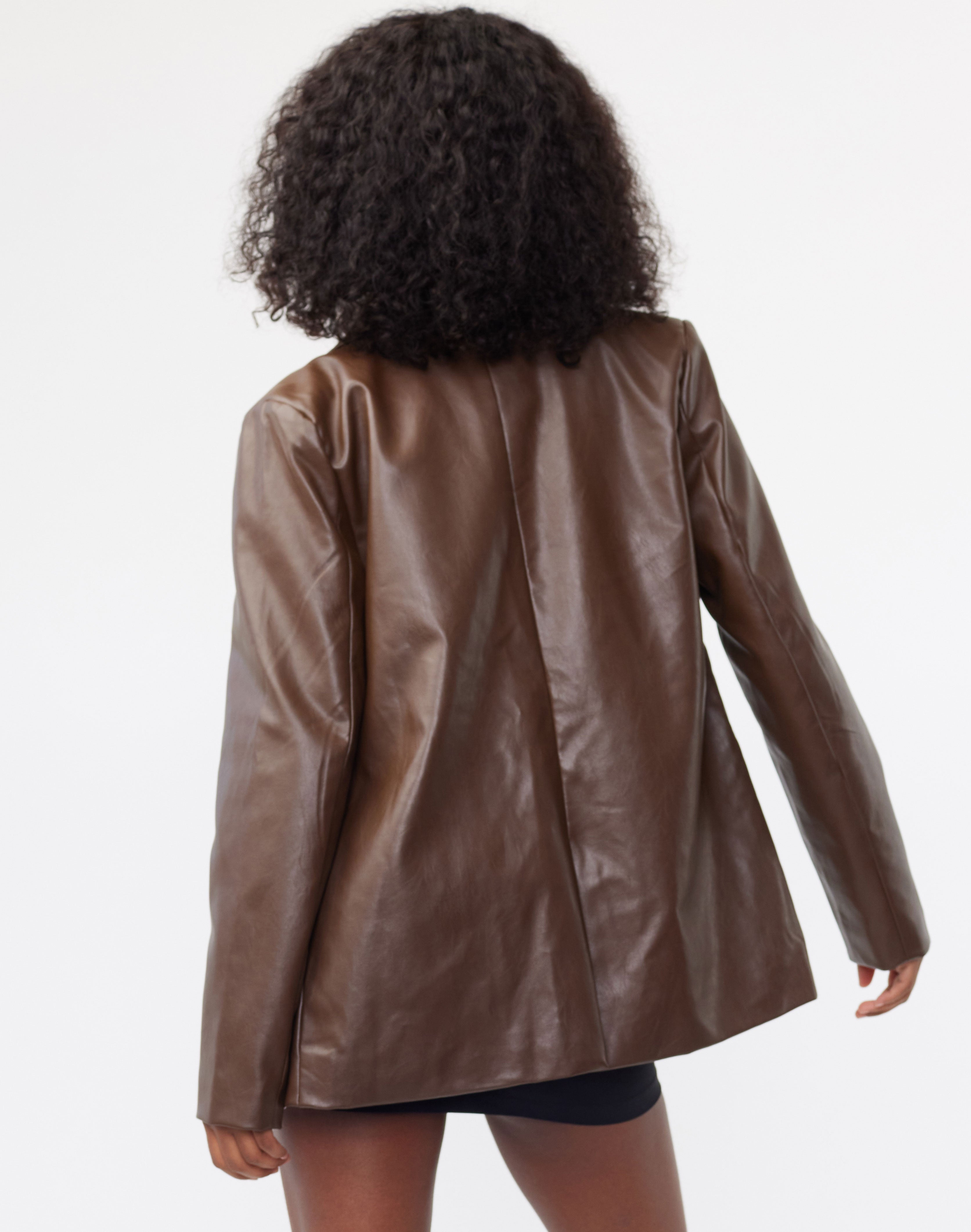 glassons brown leather blazer