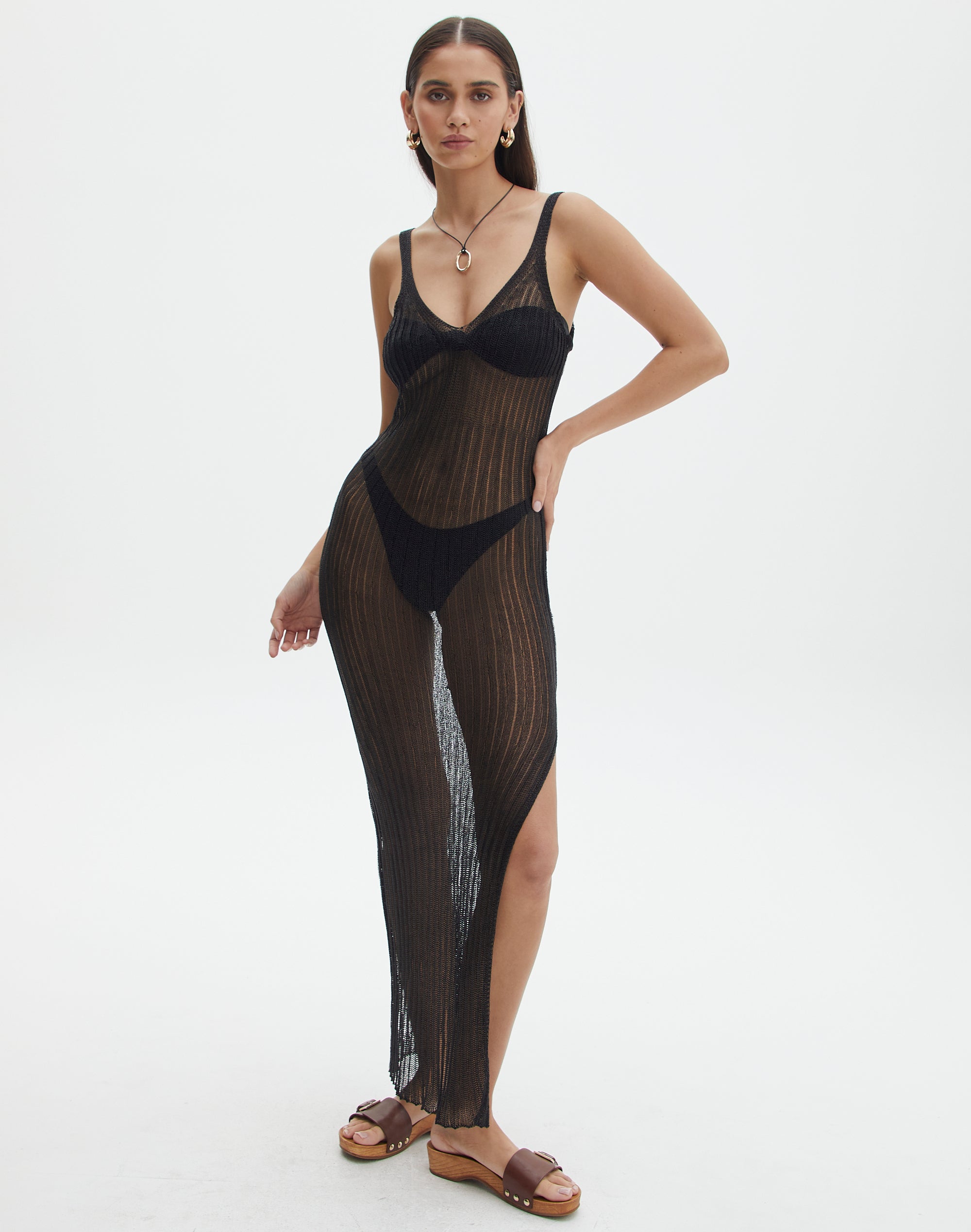 Womens Sheer Lace Cupped High Leg Bodysuit - Black - XL