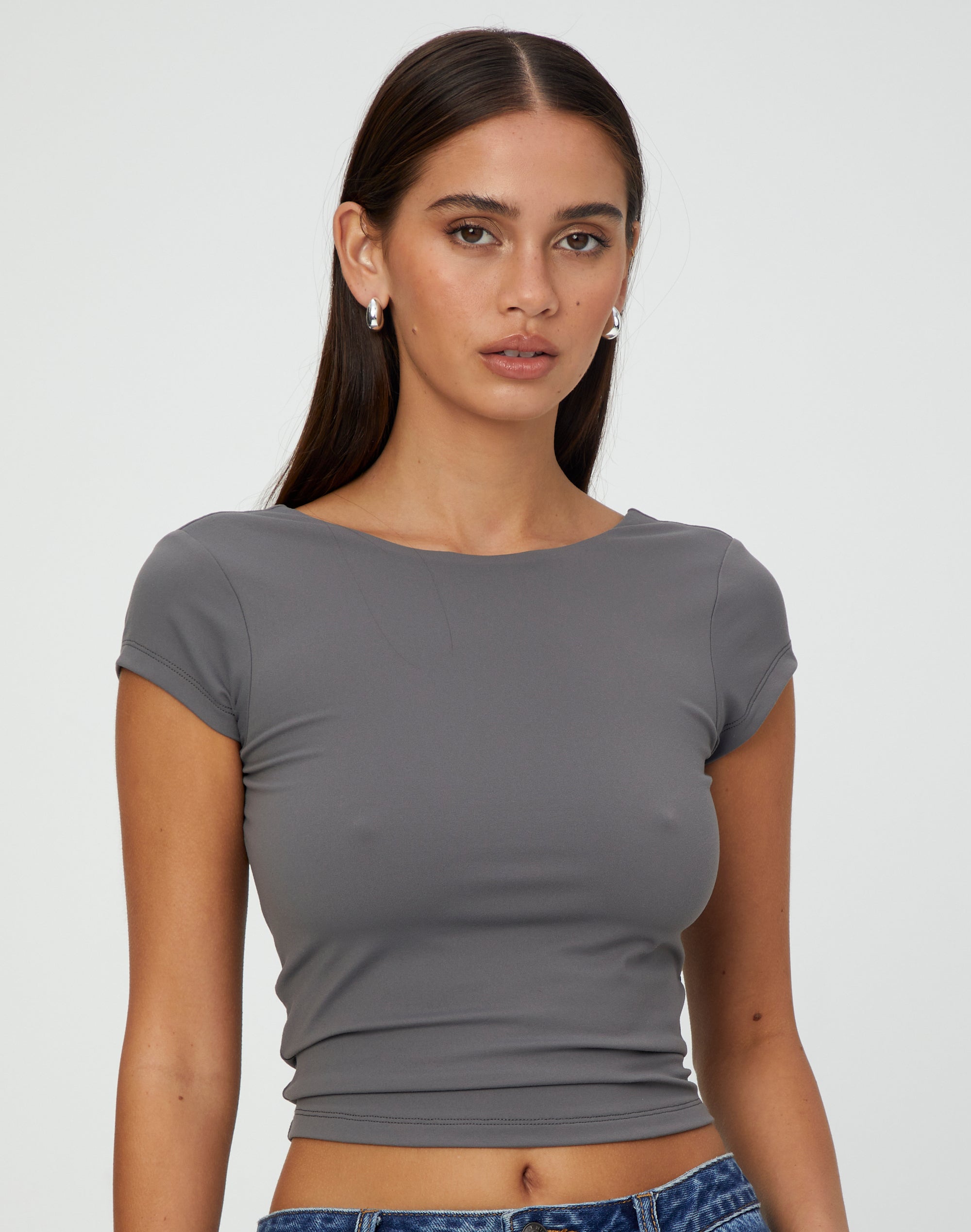 Supersoft Backless Short Sleeve Top
