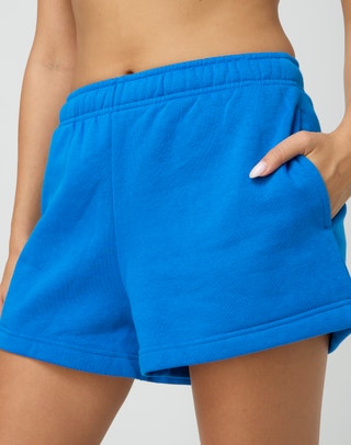 High Waisted Cotton Shorts in Dust Off