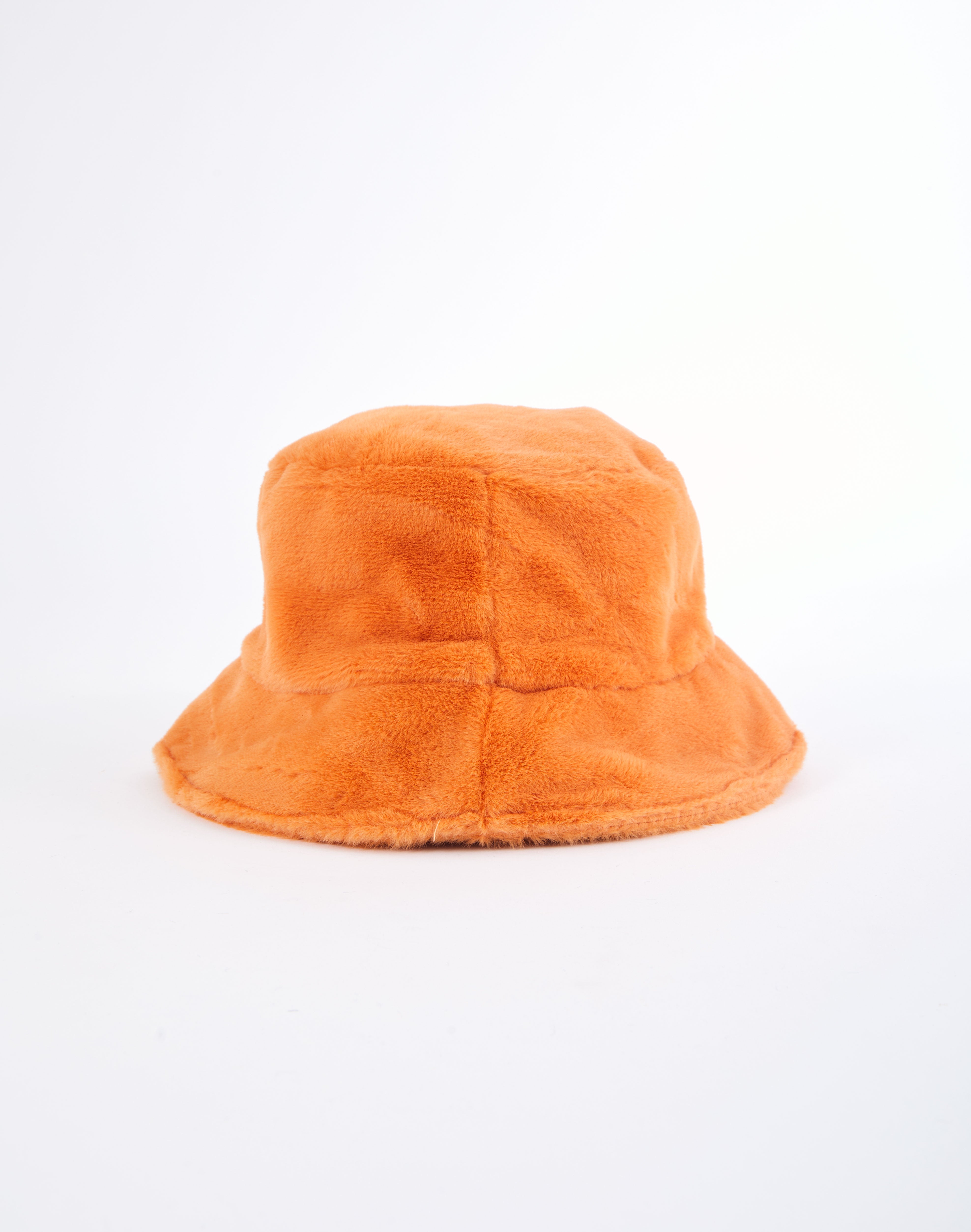 orange fur hat