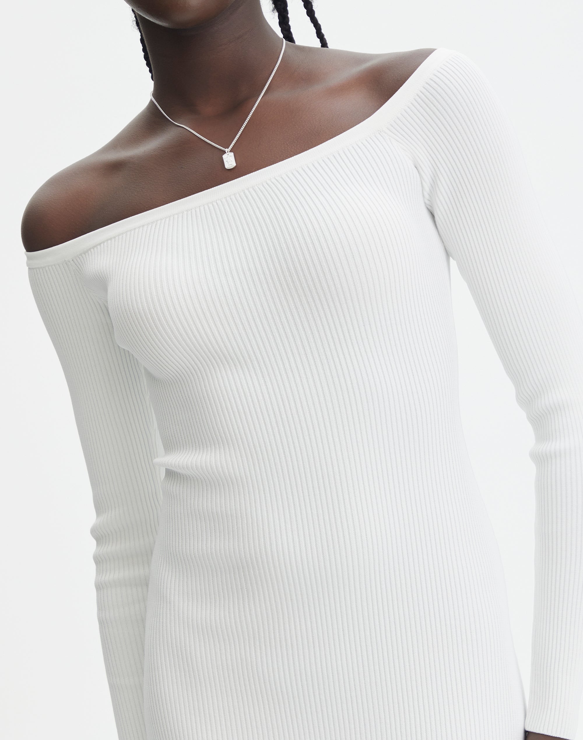 Off the shoulder ribbed maxi outlet dress