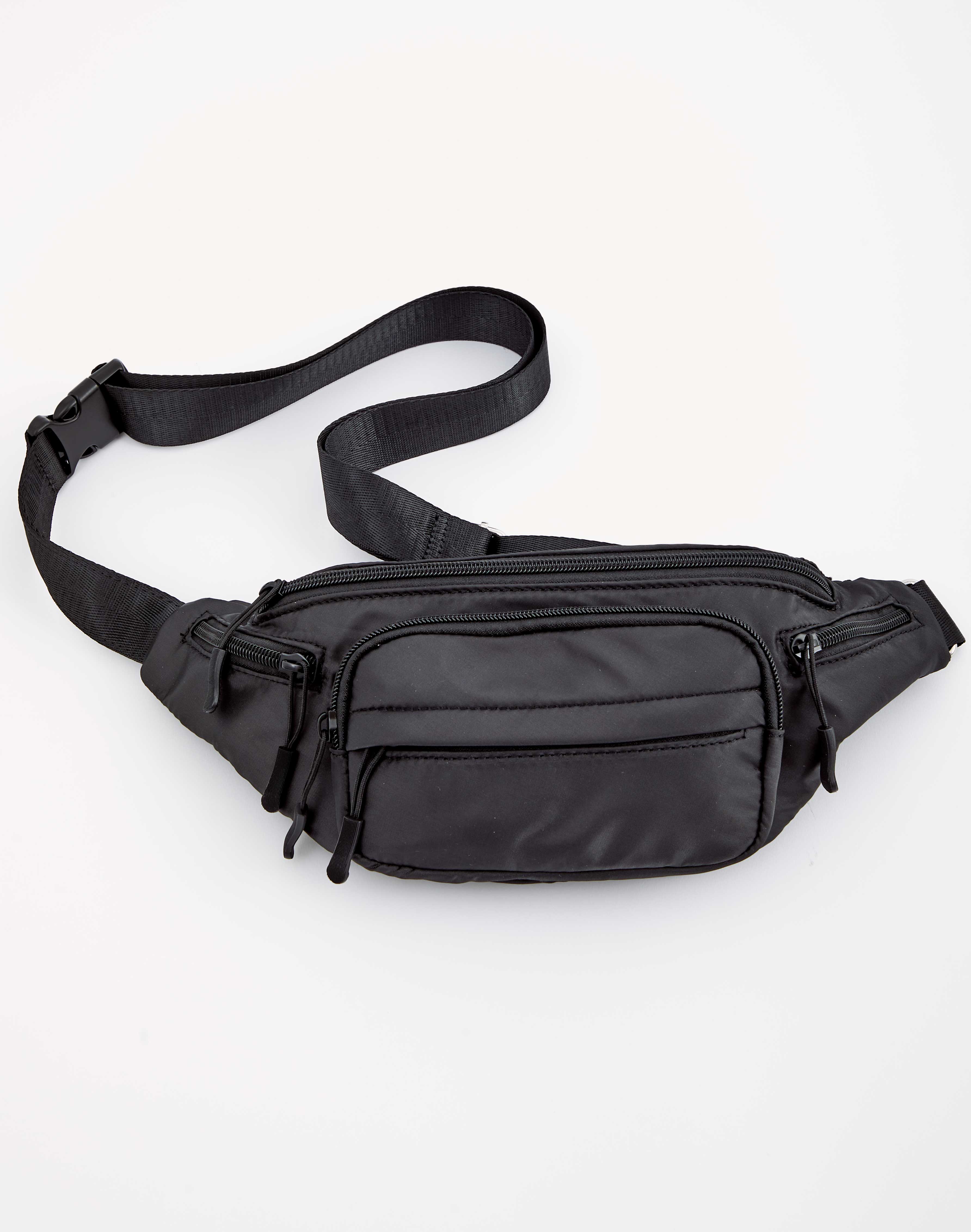 black nylon bum bag