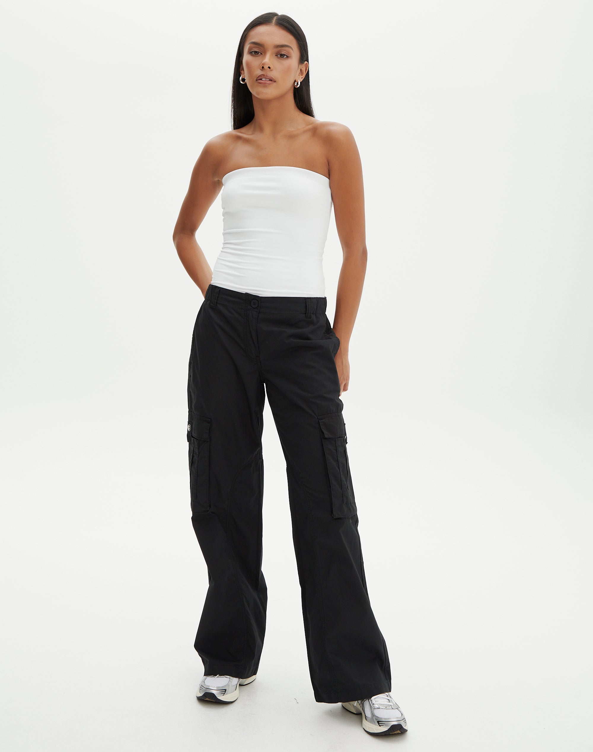 Kolliey Fall Black Baggy Cargo Pants For Women 2022 Streetwear High Waist  Straight Leg Pants Female Pockets Casual Long Trousers - Pants & Capris -  AliExpress