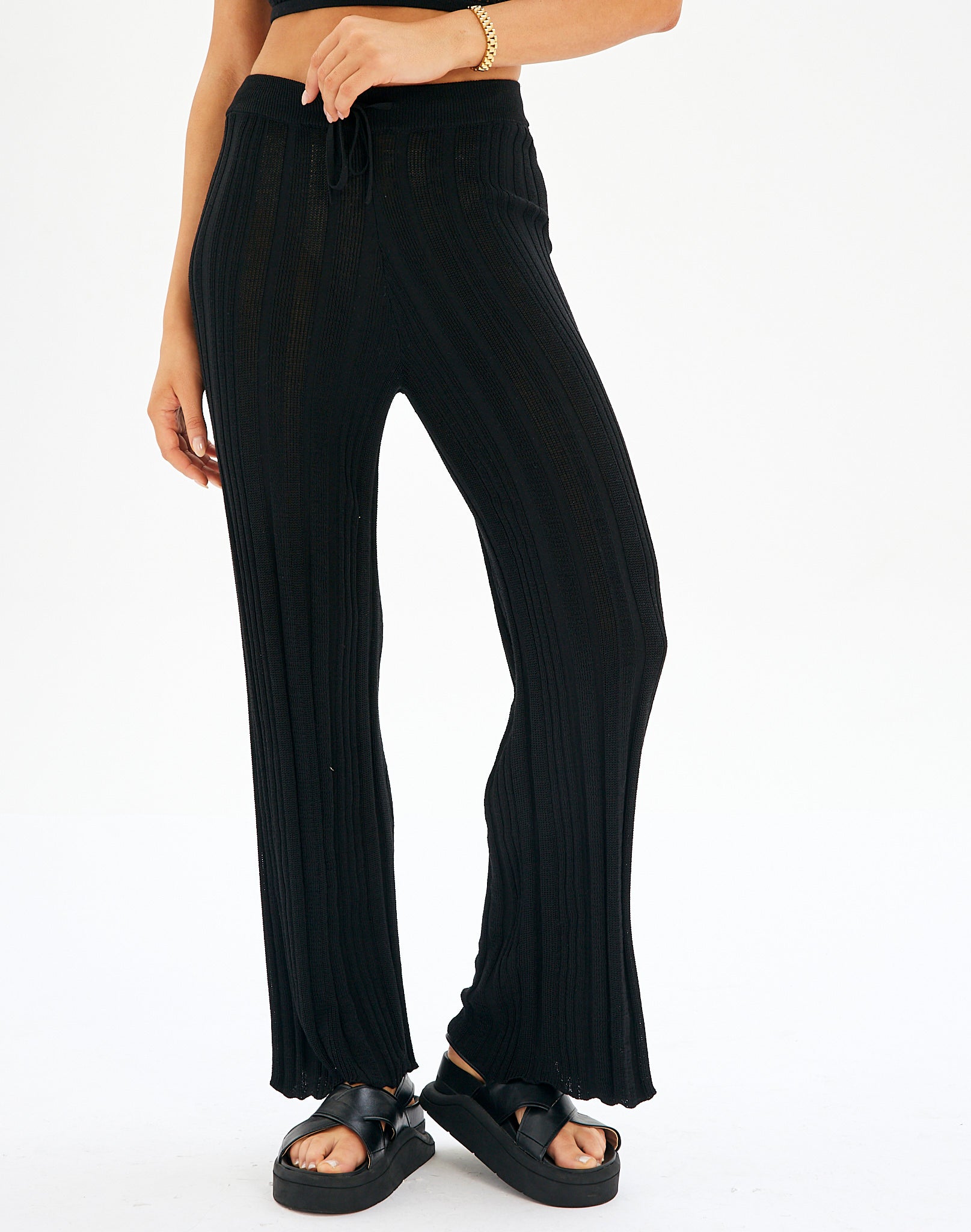 split side flare pants glassons