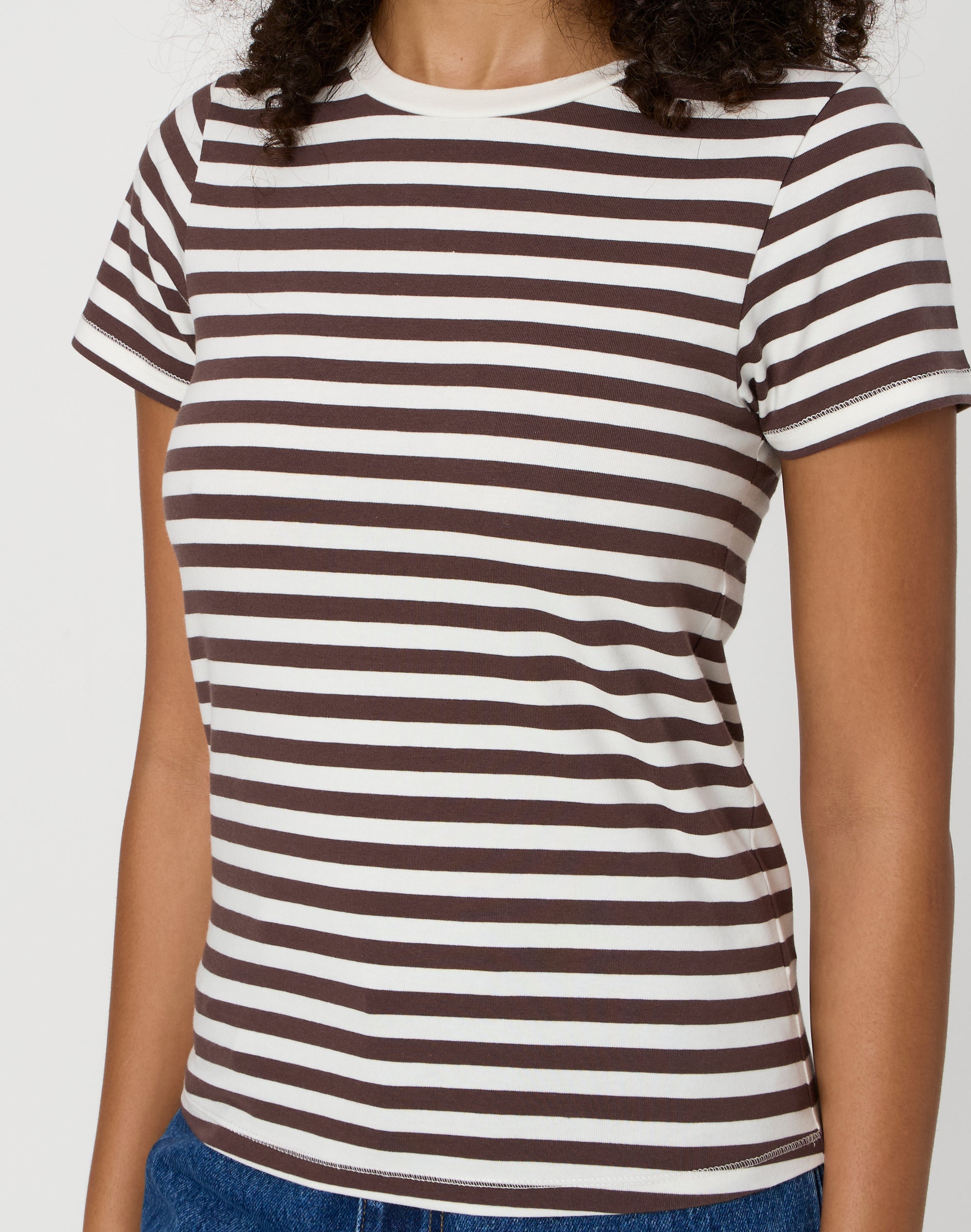 Stripe Cotton Fitted Tee in Bently Irish Stripe