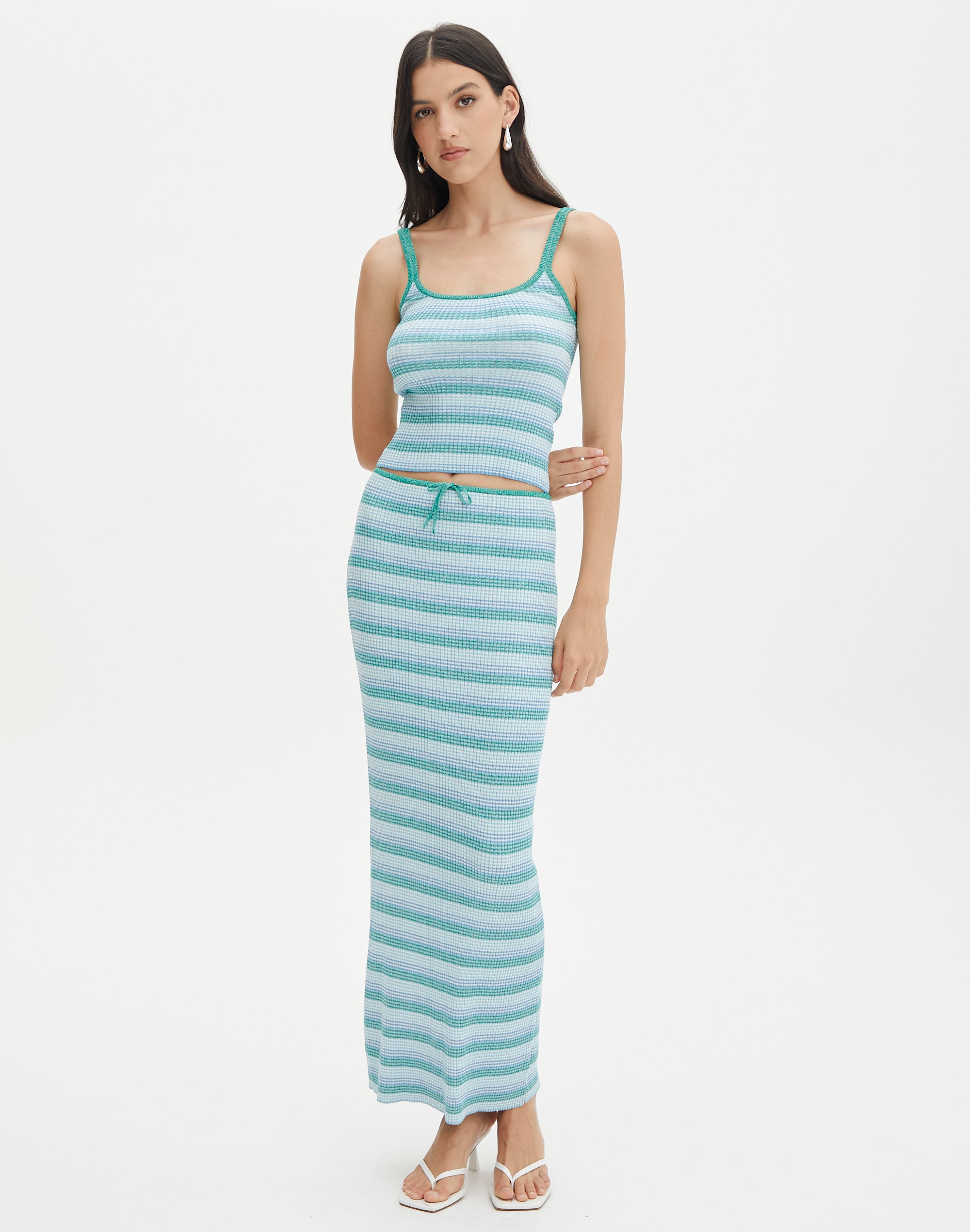 Stripe Knit Maxi Skirt