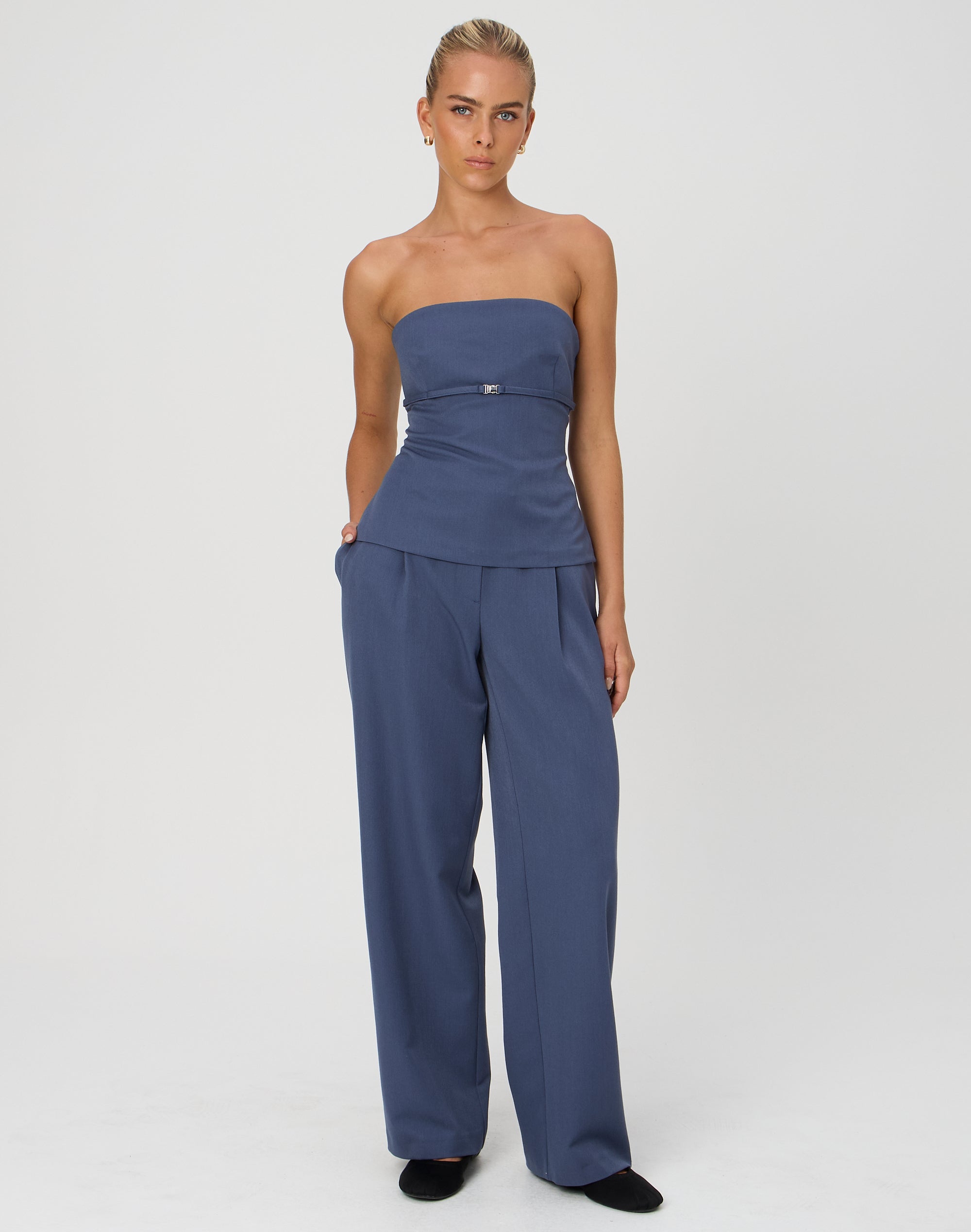 Mid Rise Tailored Pant in Girls Night