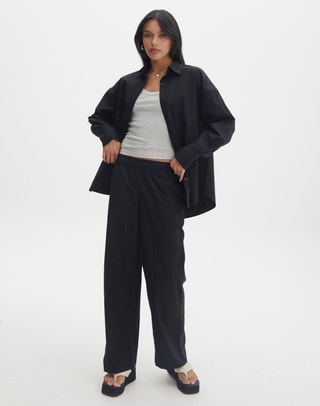 Faux Leather Low Rise Pant in Its Soy Cute