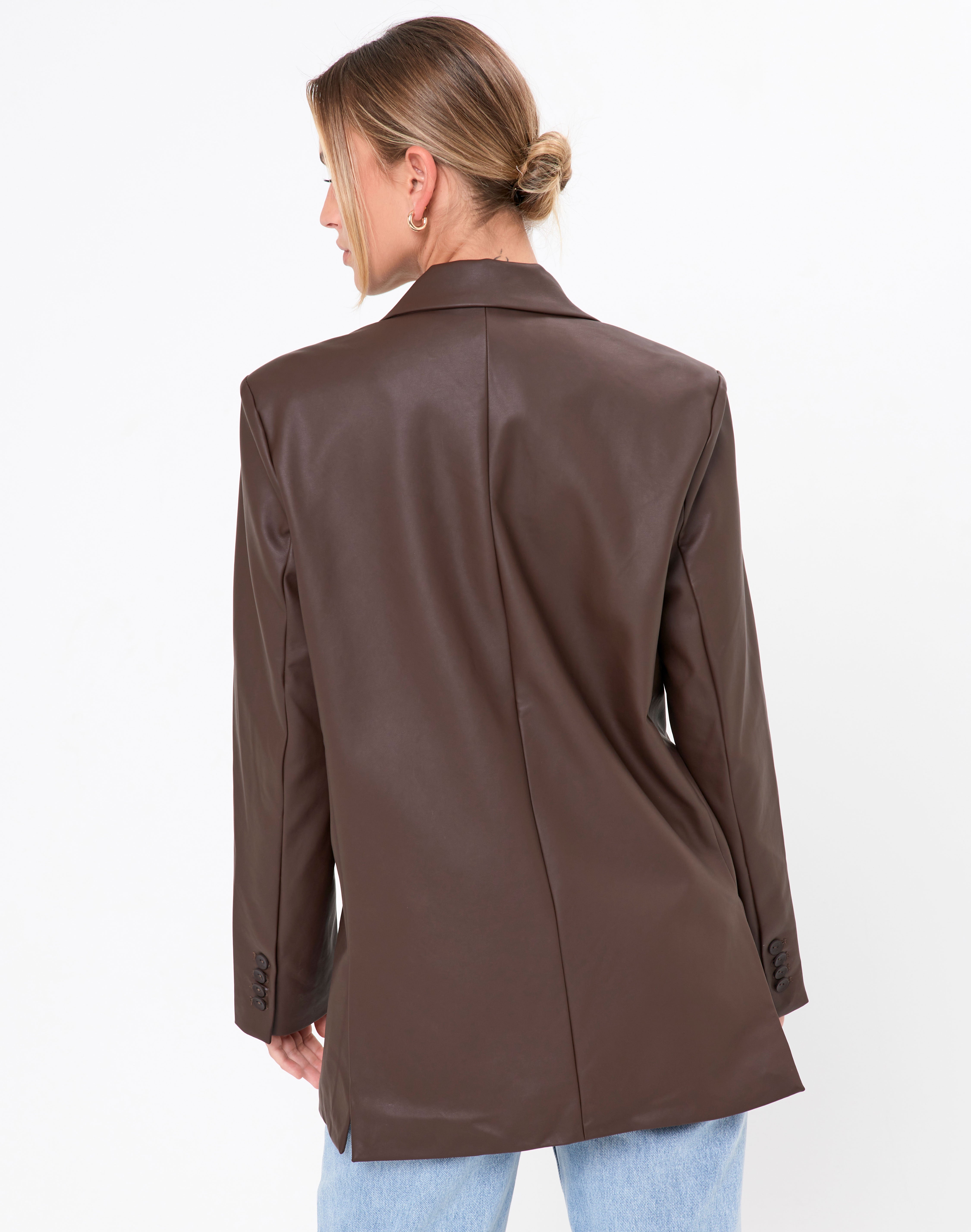 glassons brown leather blazer