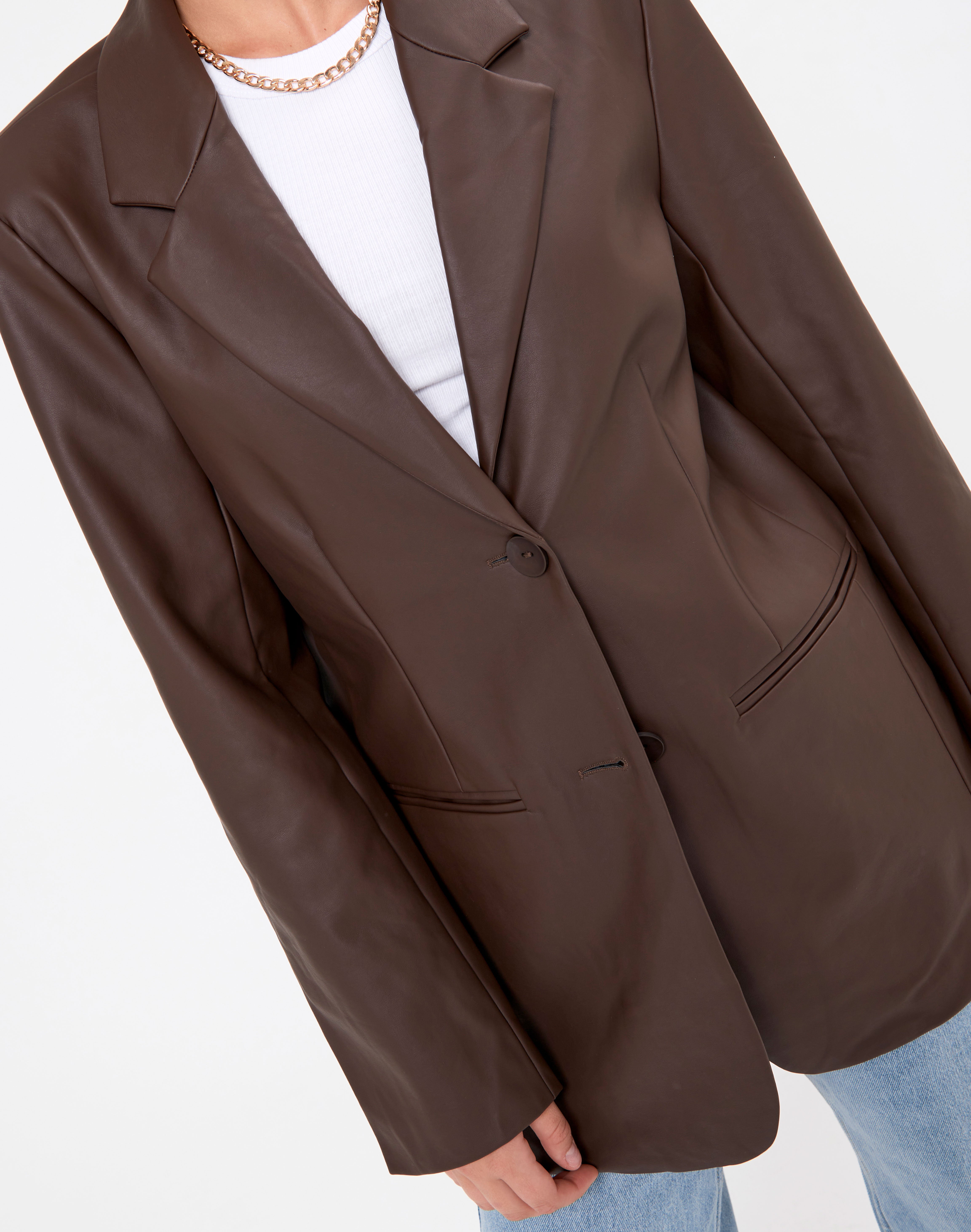 glassons brown leather blazer