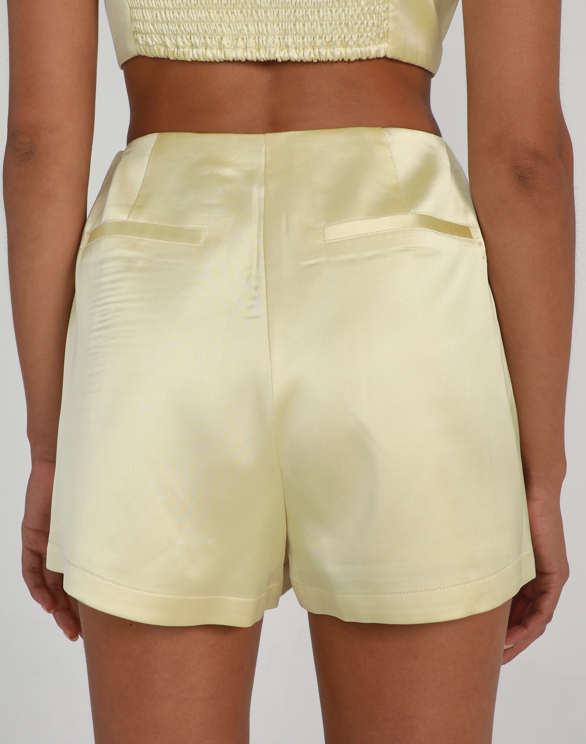 Yellow store satin shorts