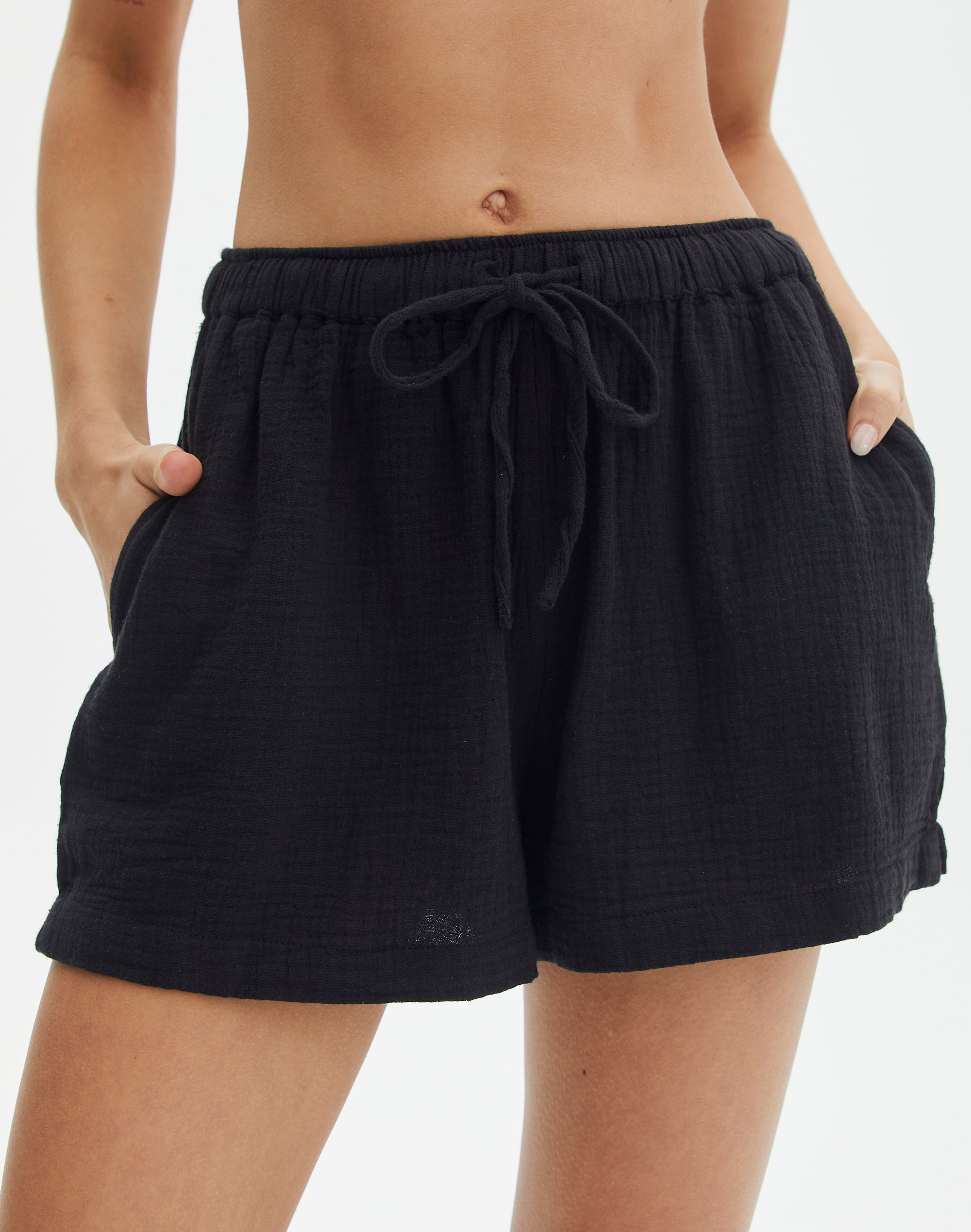 Black sales cotton shorts