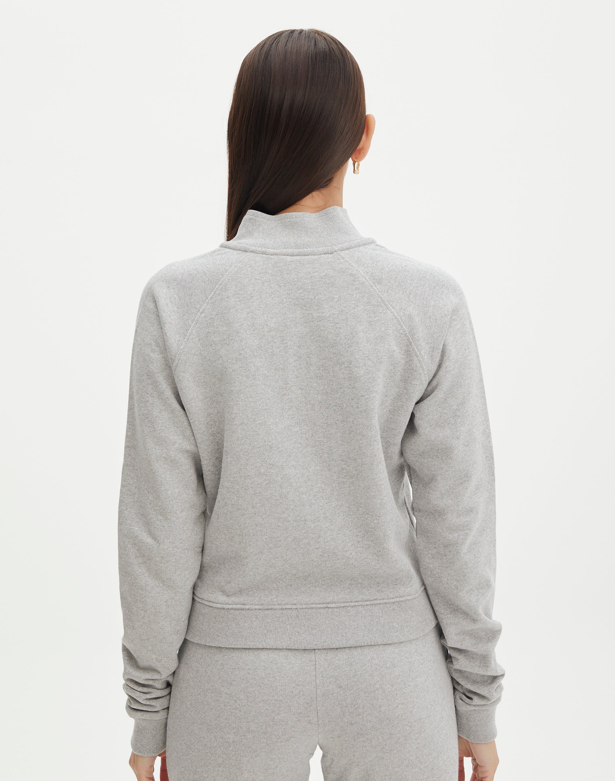 Grey Speckle Long Sleeve Zip Up Sports Top
