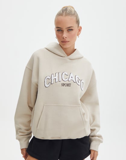 Classic Embroidered Hoodie in Chicago/ What The Shell | Glassons