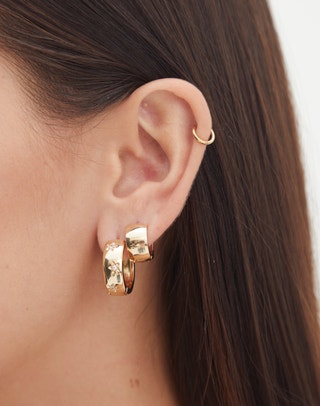 Clear Glass Hoop Earrings with Gold Filled Ear Wires — The Glass Studio