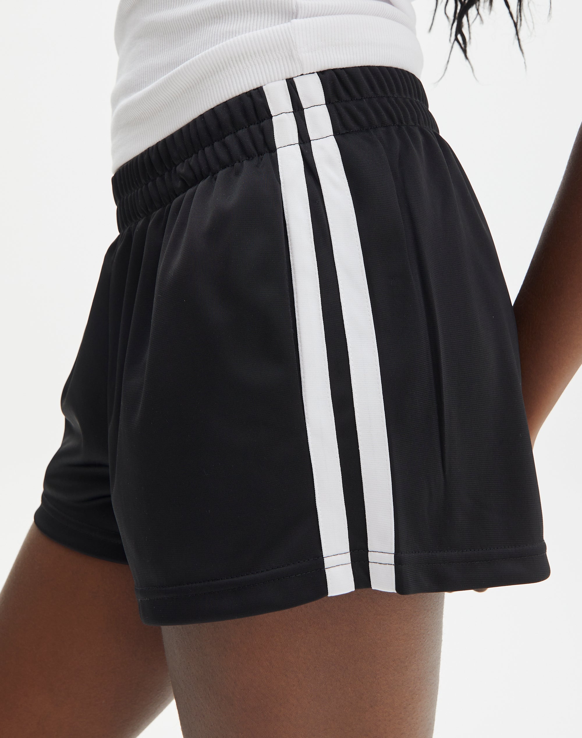 striped shorts black and white