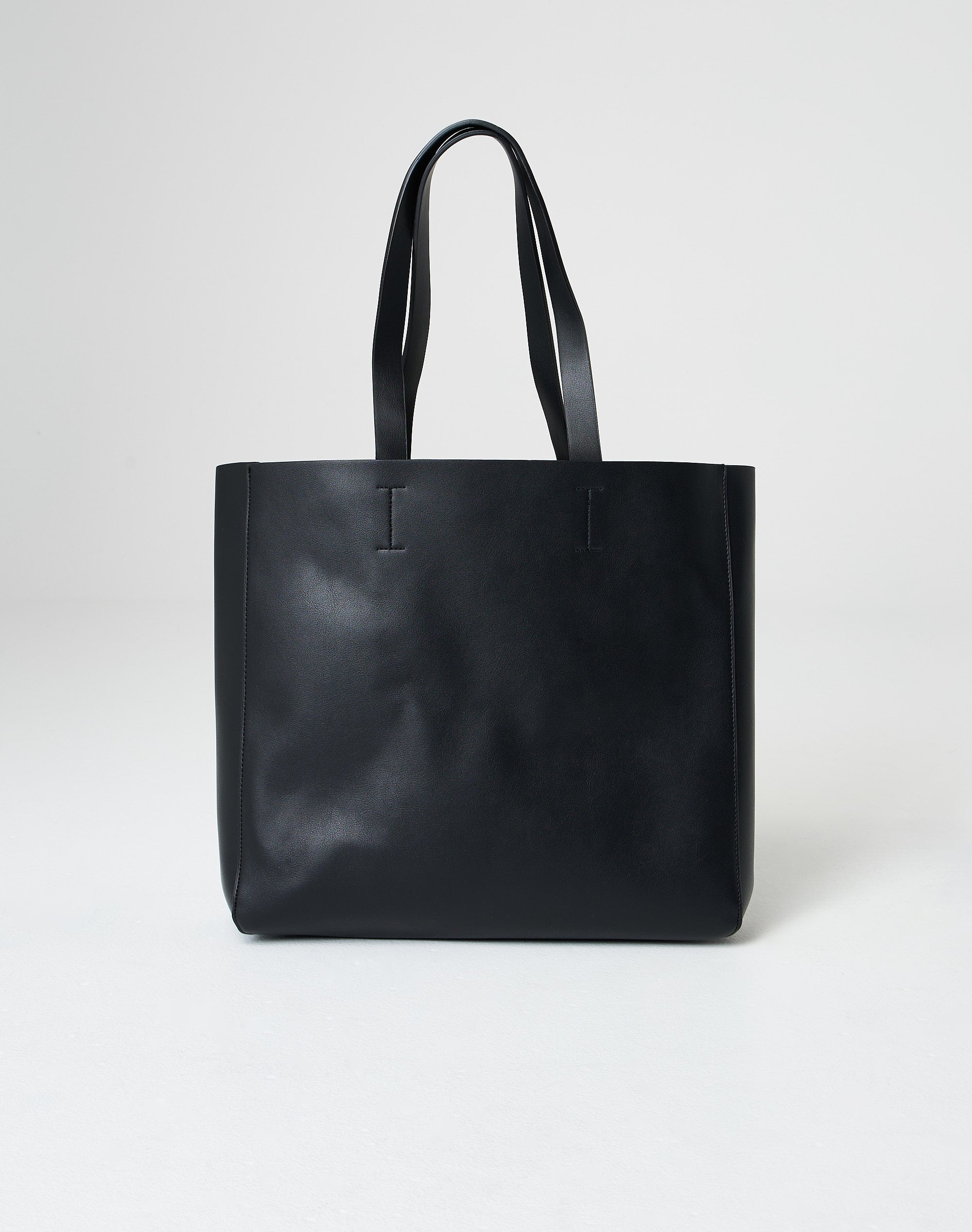 Black leather tote bag nz online