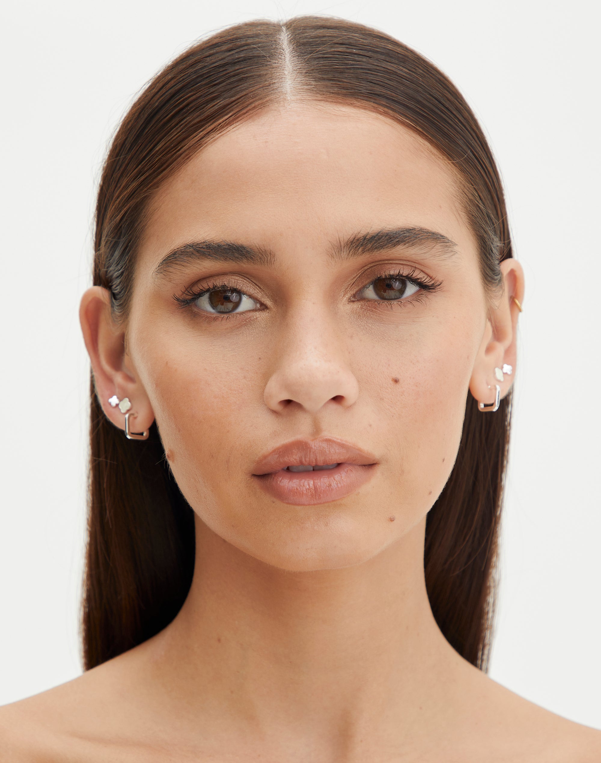 Stud and shop hoop earrings