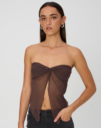 Tailored Strapless Top in Black