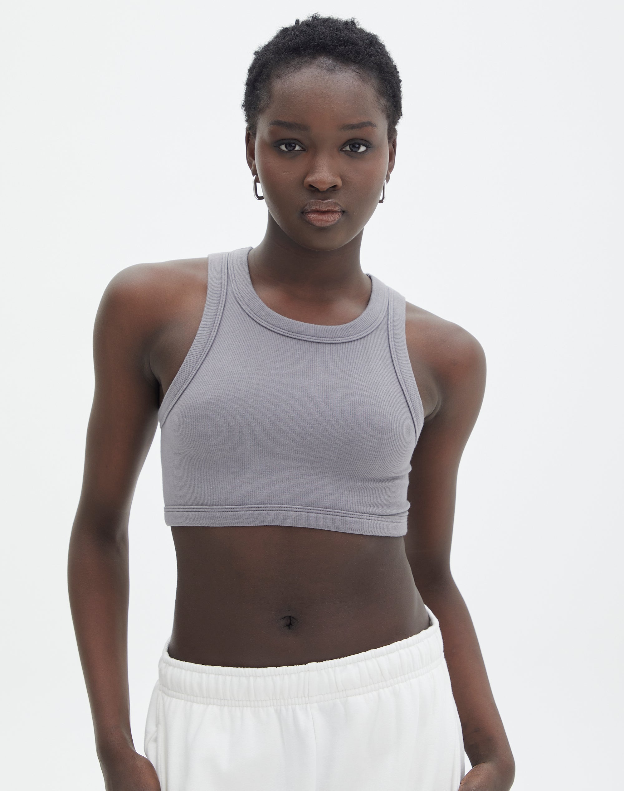 Women Ribbed Cropped Tank Top