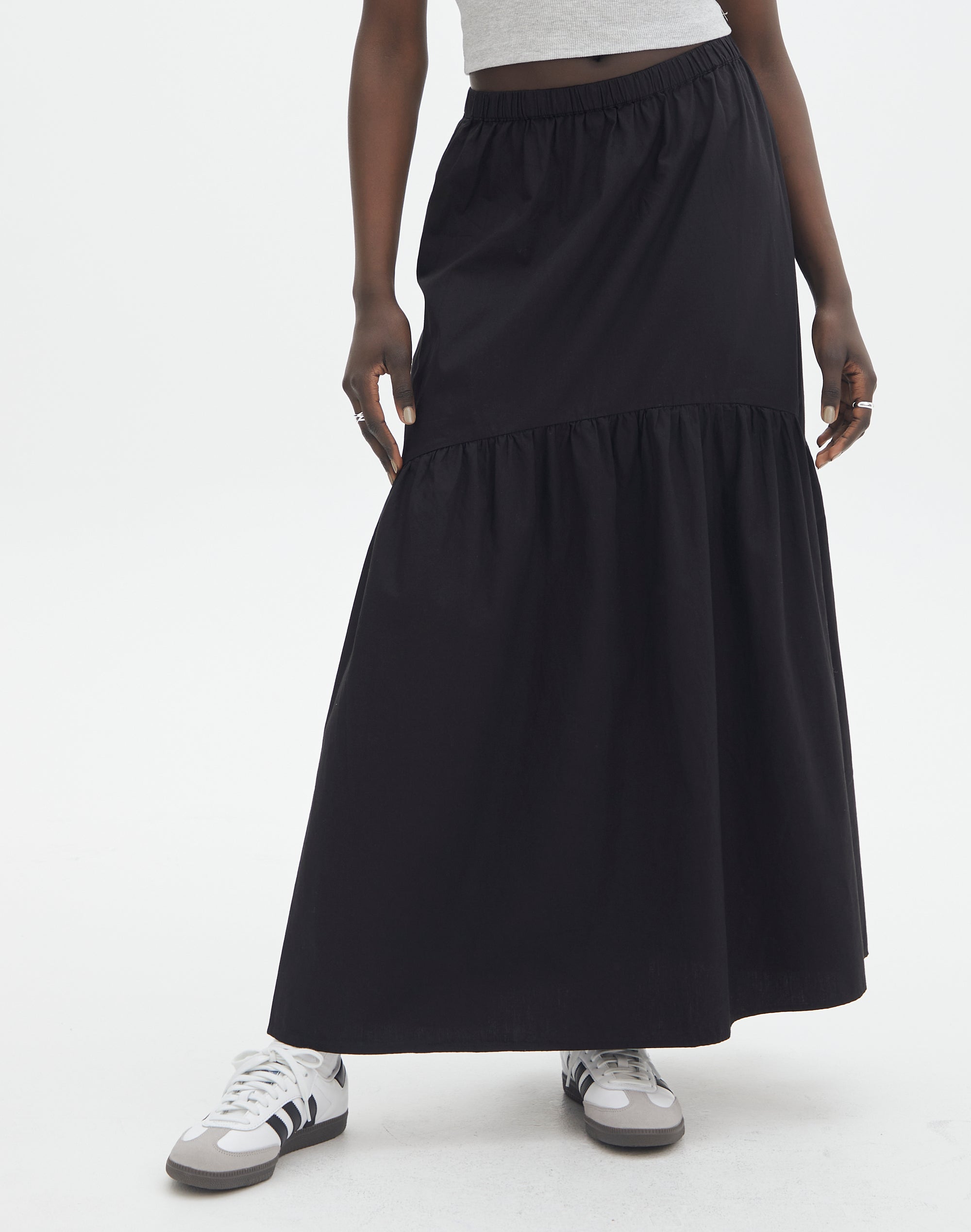 Long black 2025 skirt glassons