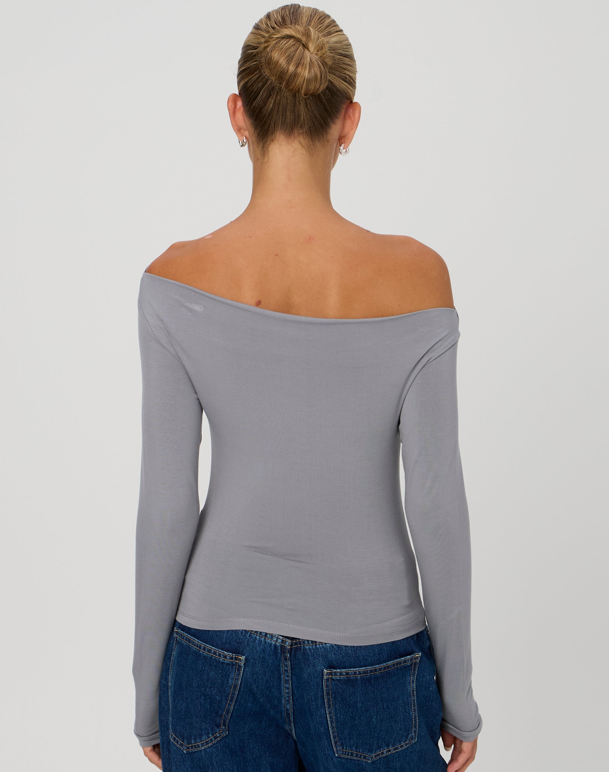 Ruched Off The Shoulder Top in Black