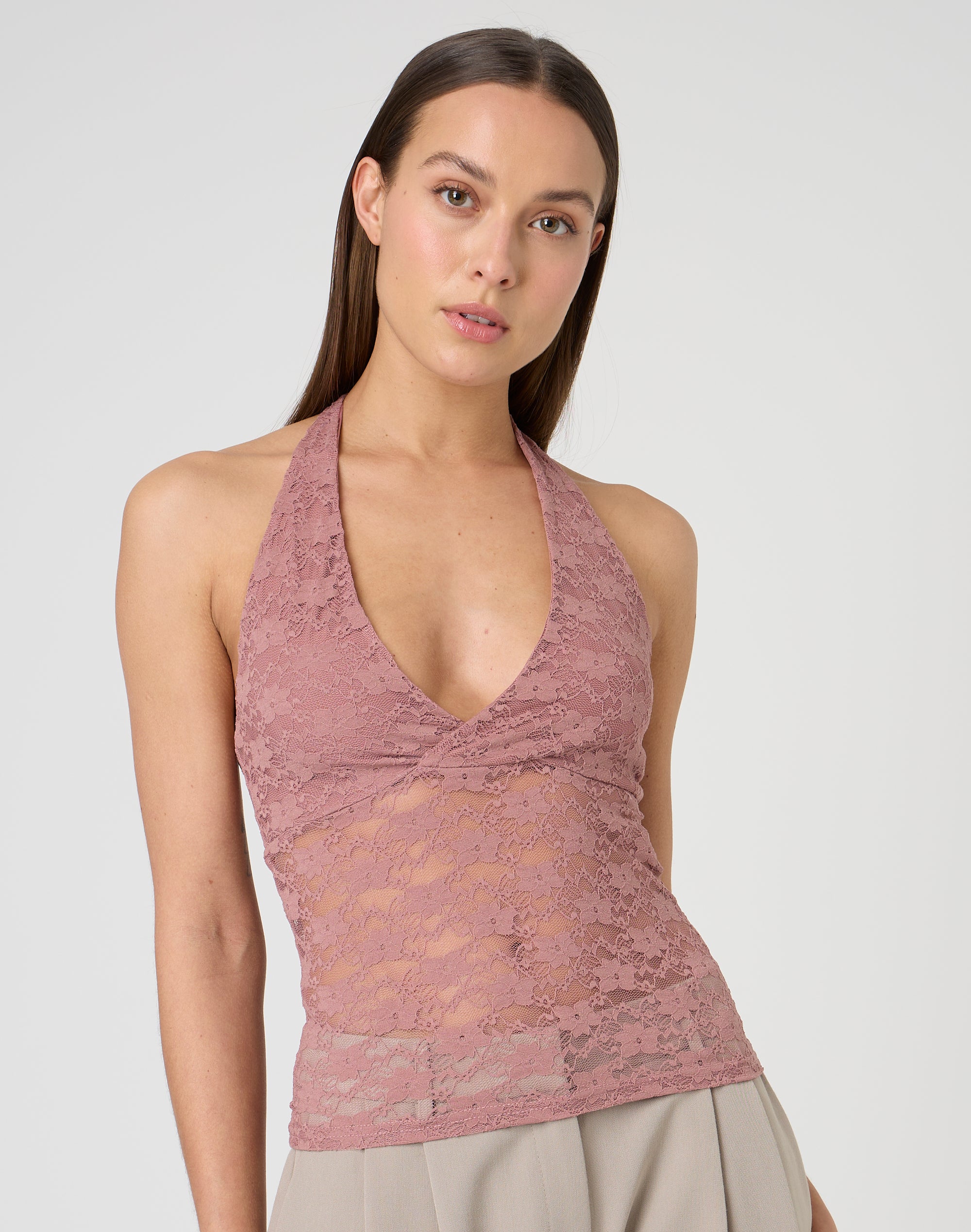 Lace halter neck hotsell