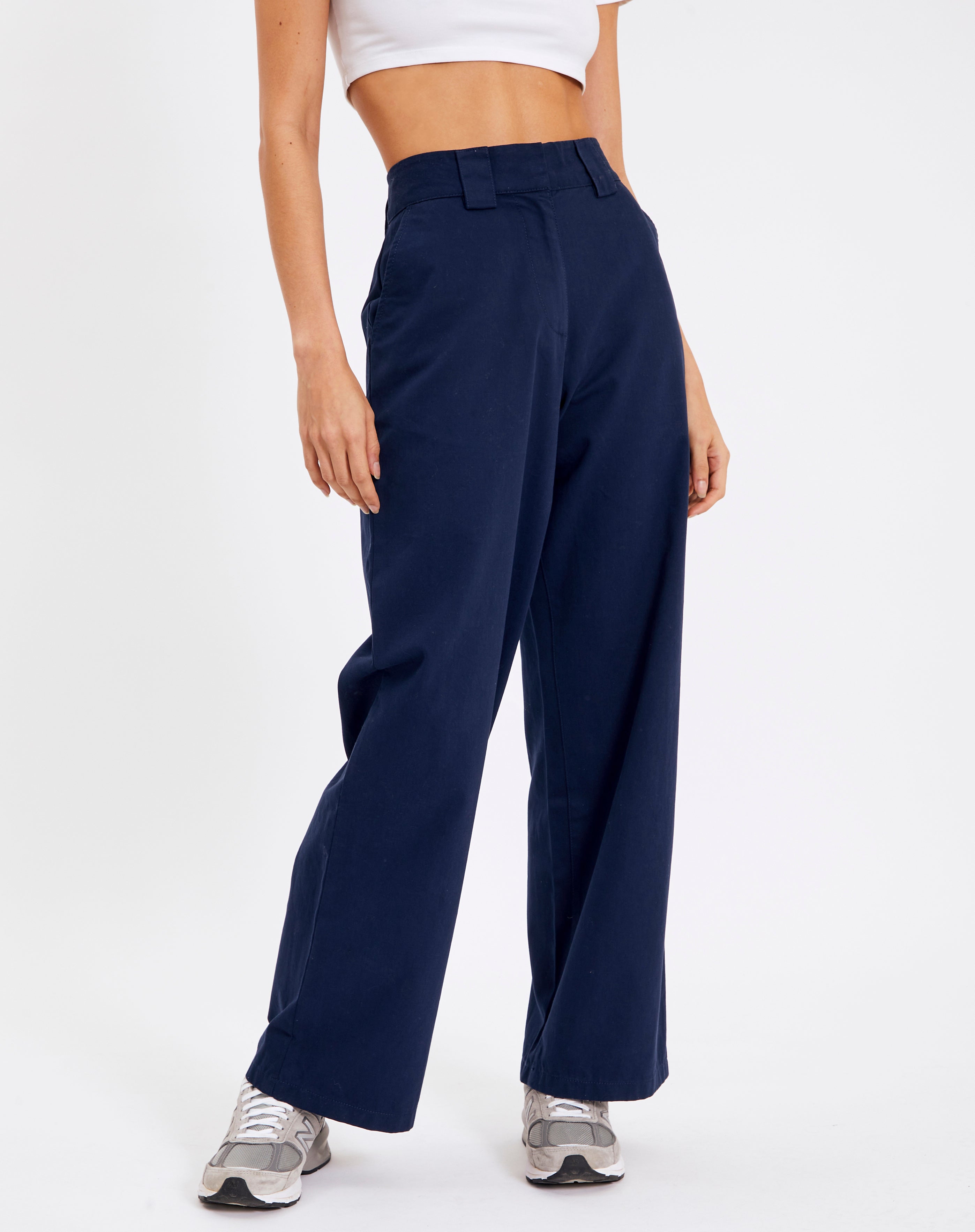 wide leg cotton trousers