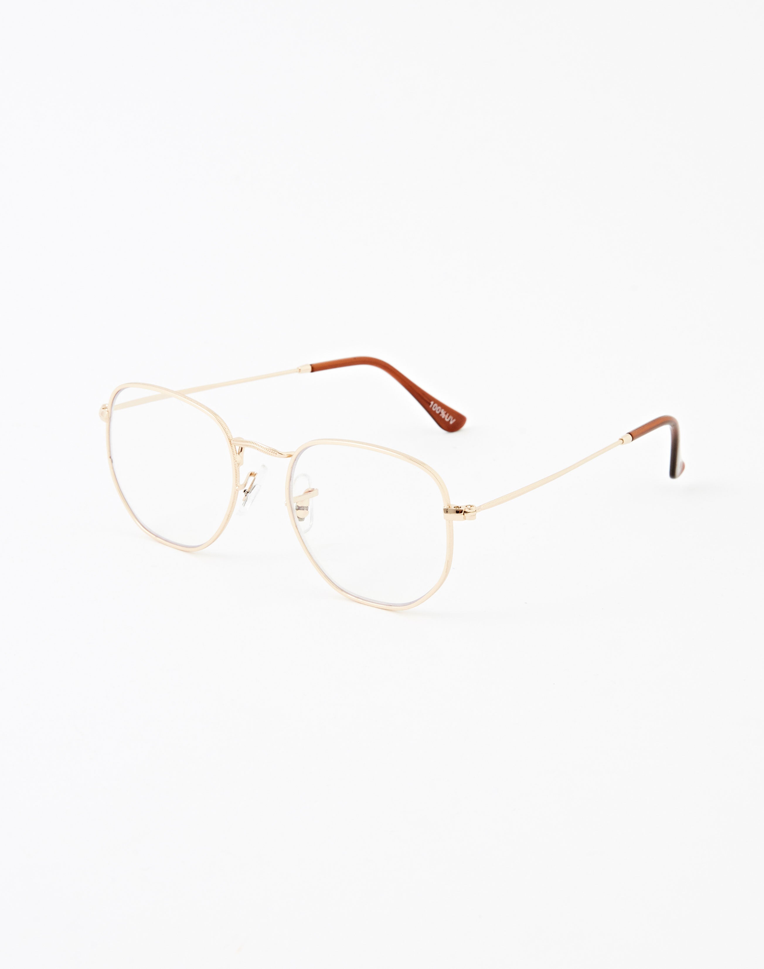 blue light glasses gold frame