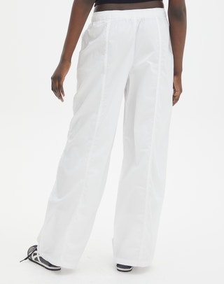 Flap Pocket Ruched Wide Leg Cargo Pants