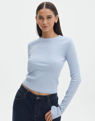 Lilac High Neck Long Sleeve Top