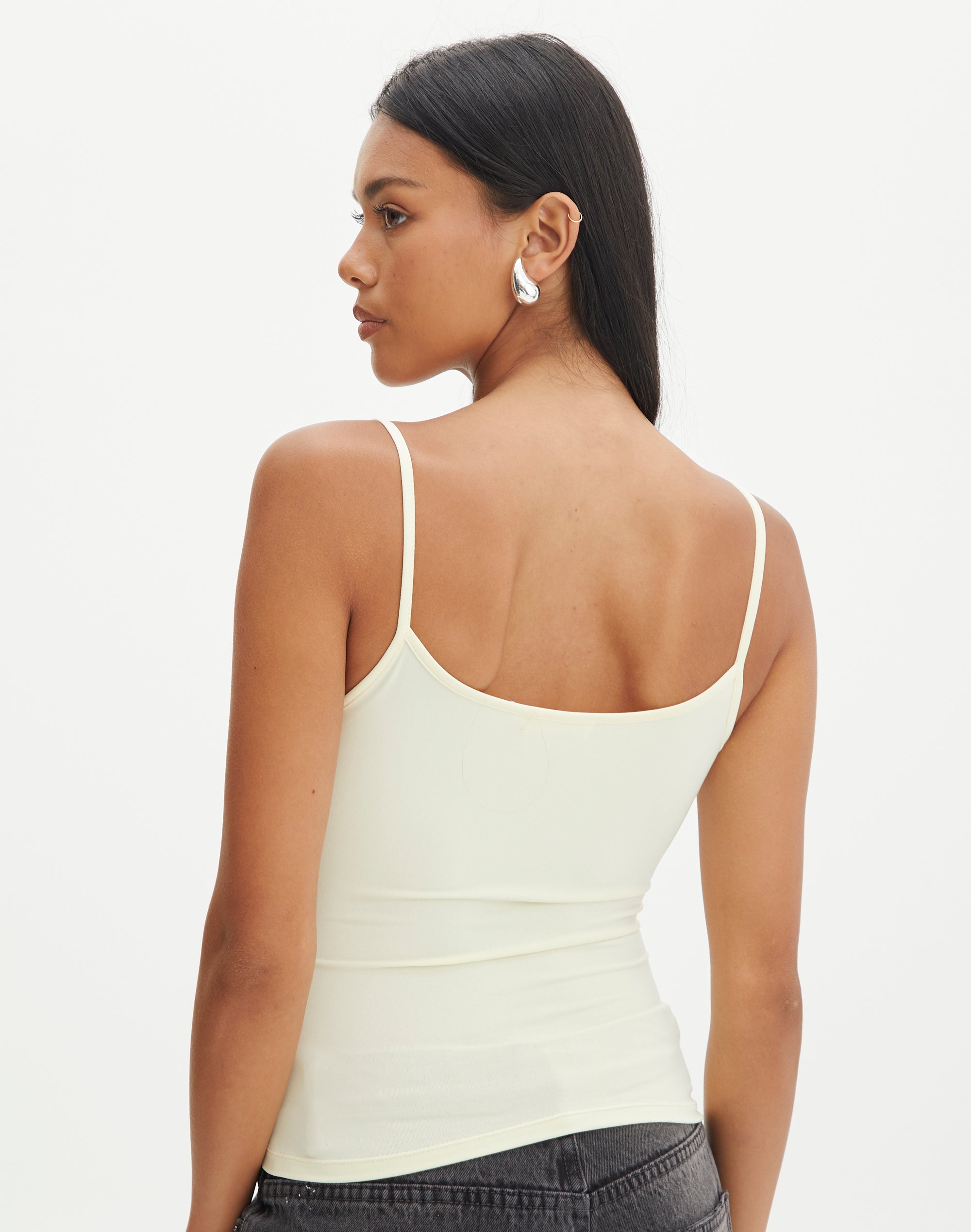 Rich jersey thin-strap tank, Contemporaine