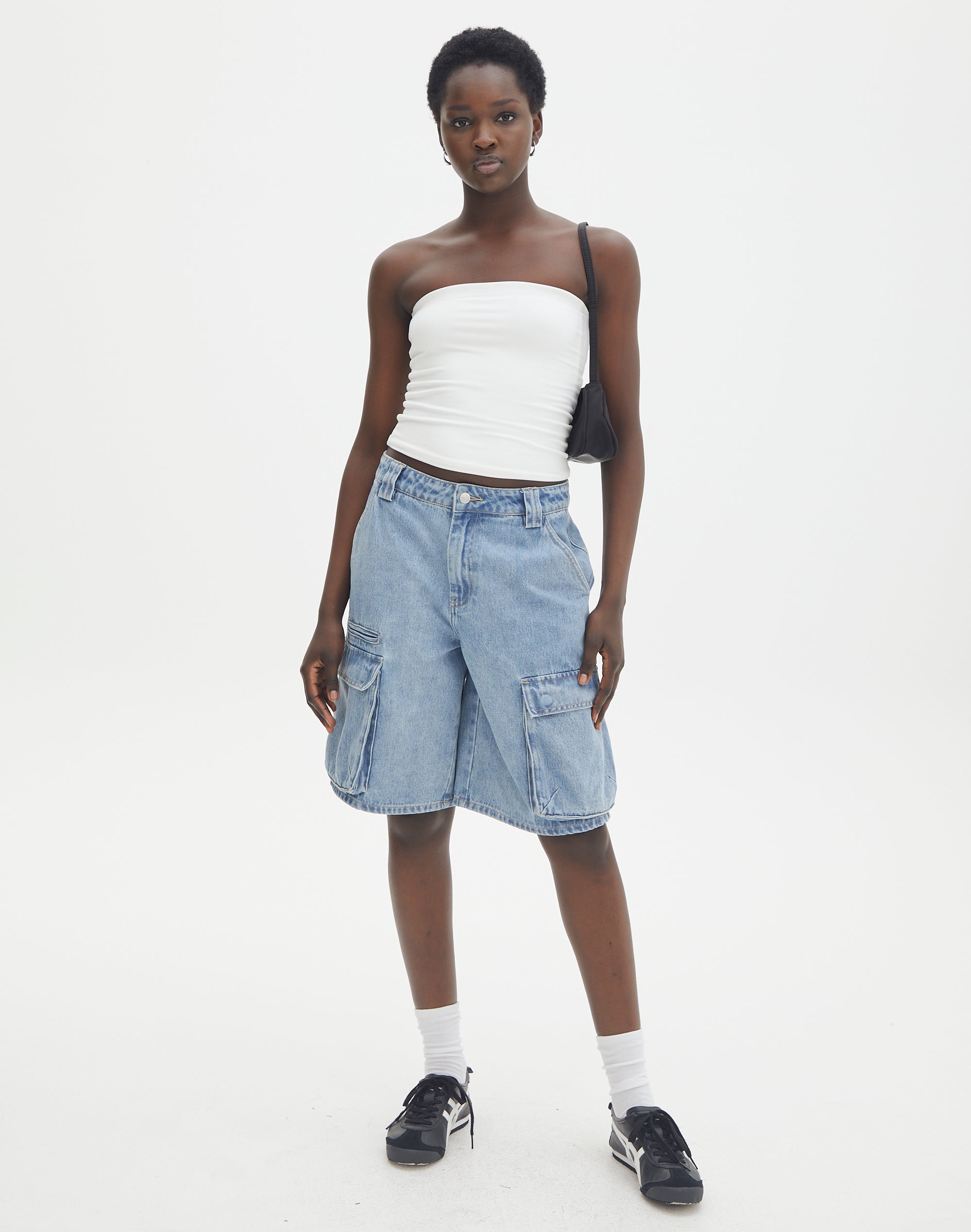 Streetwear Skinny Low Rise Summer Denim Shorts Cargo Style Retro