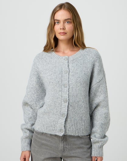 Cosy Knit Cardigan in Grey Marle | Glassons