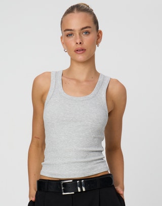 Knit V Neck Tank Top in Bad To The Bone