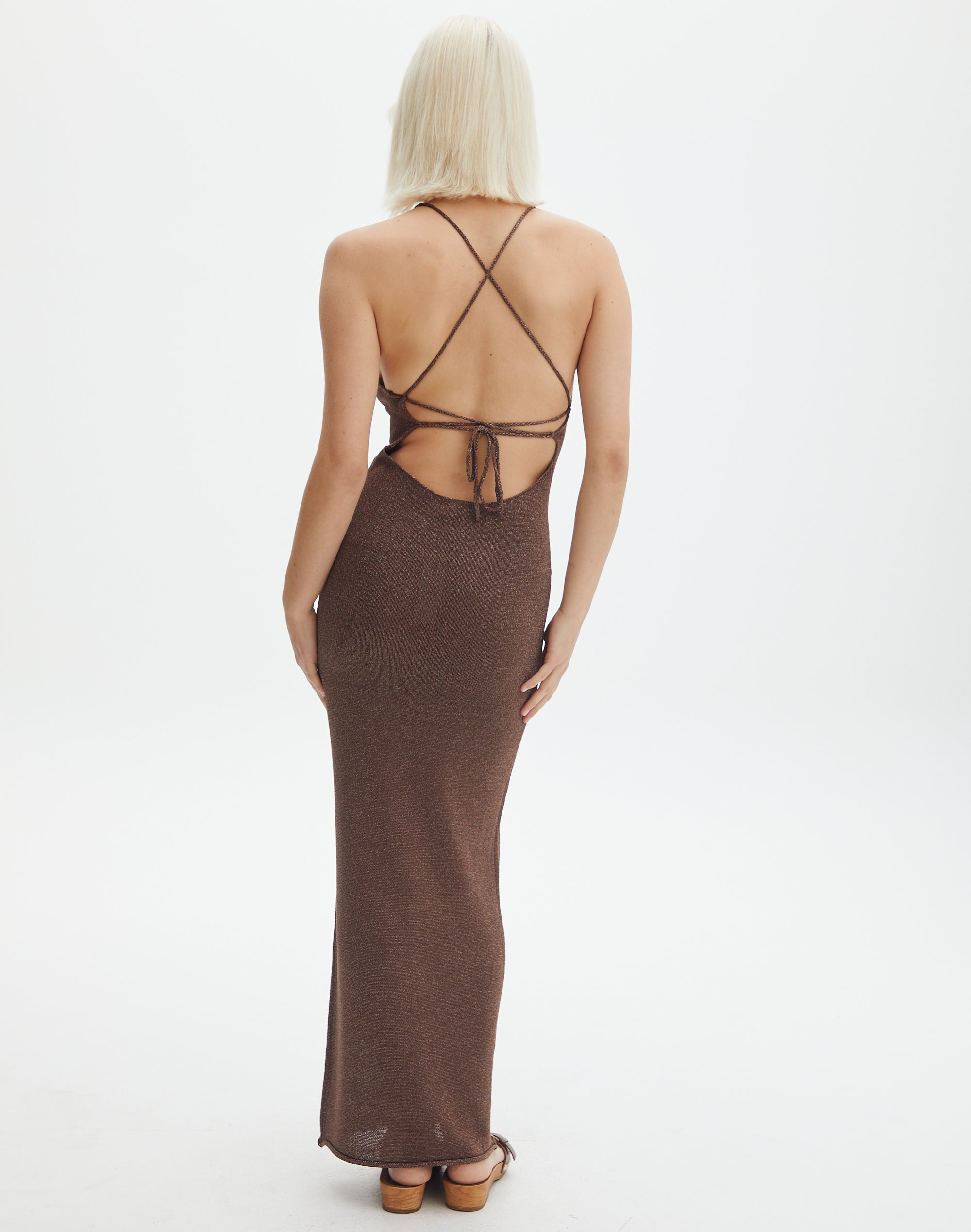 Halter Neck Maxi Dress in String Beanz