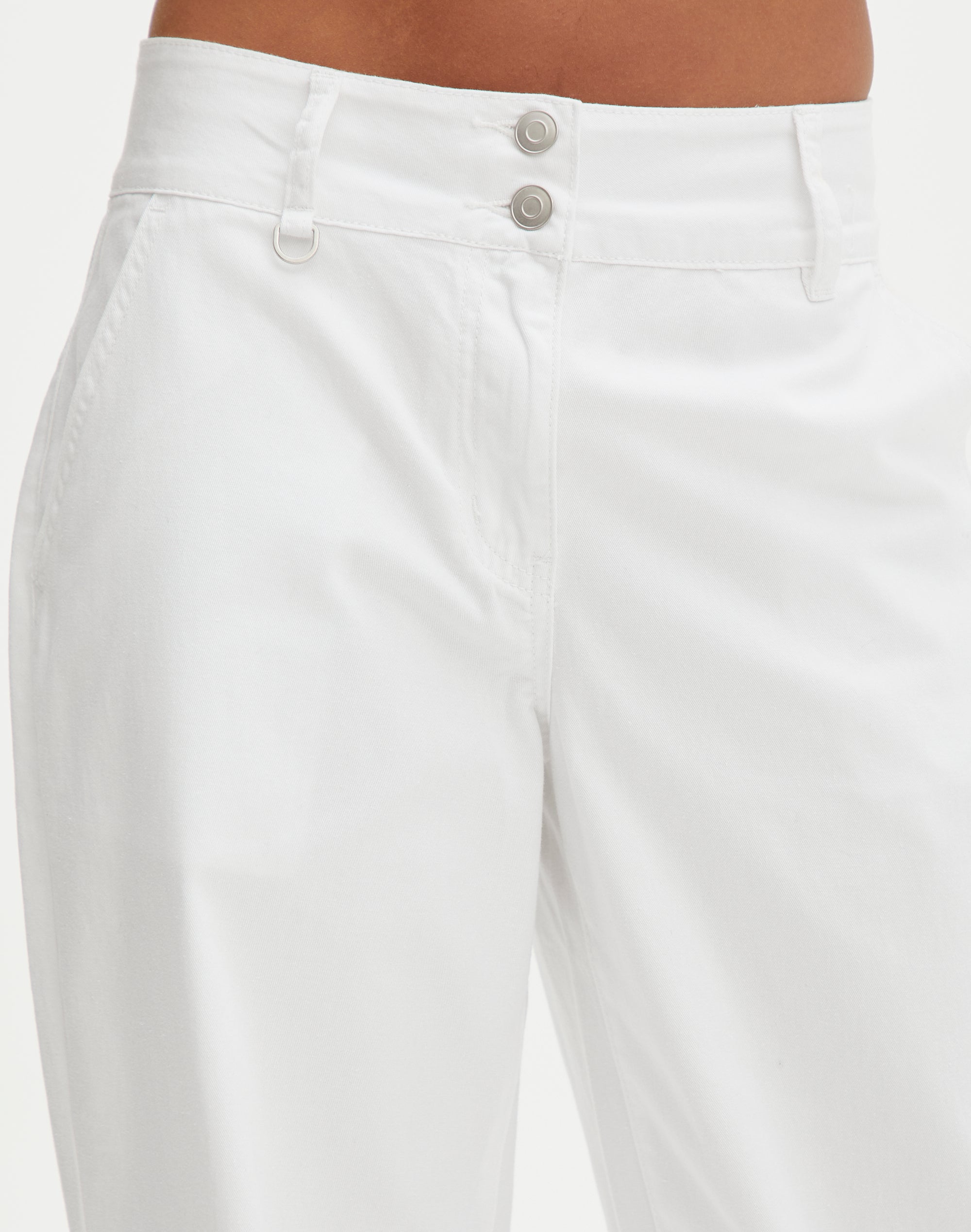 Cotton Wide Leg Pant in White