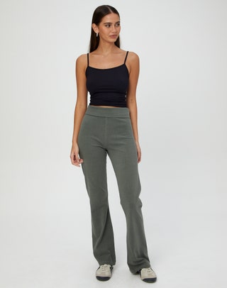 Cotton Foldover Flare Pant in Girls Night
