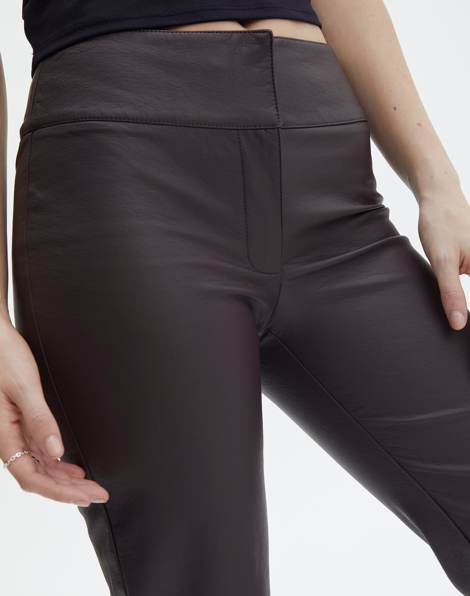 Latte faux leather pants – Isle Rae
