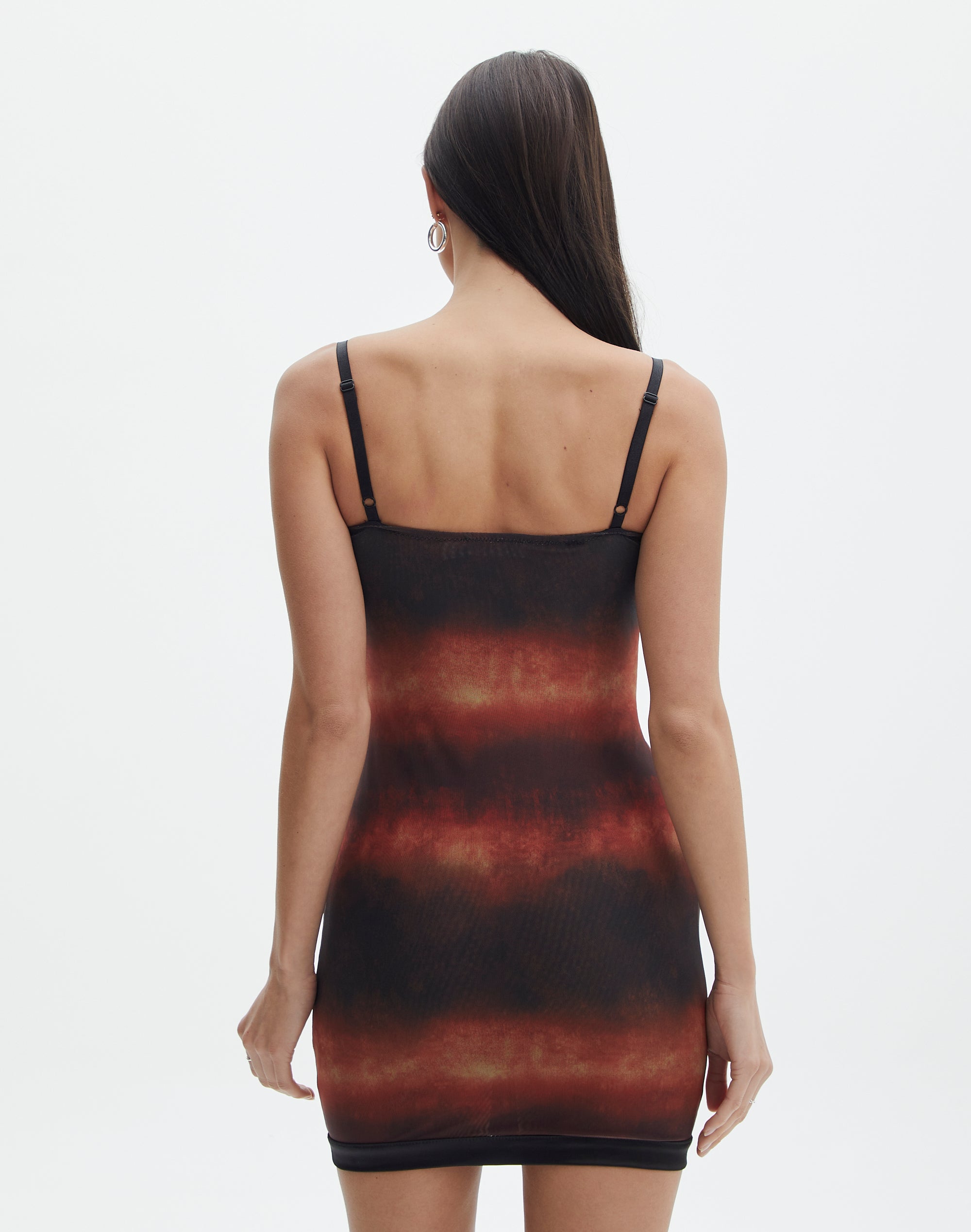 Mesh Cupped Mini Dress in Rough Tie Dye | Glassons