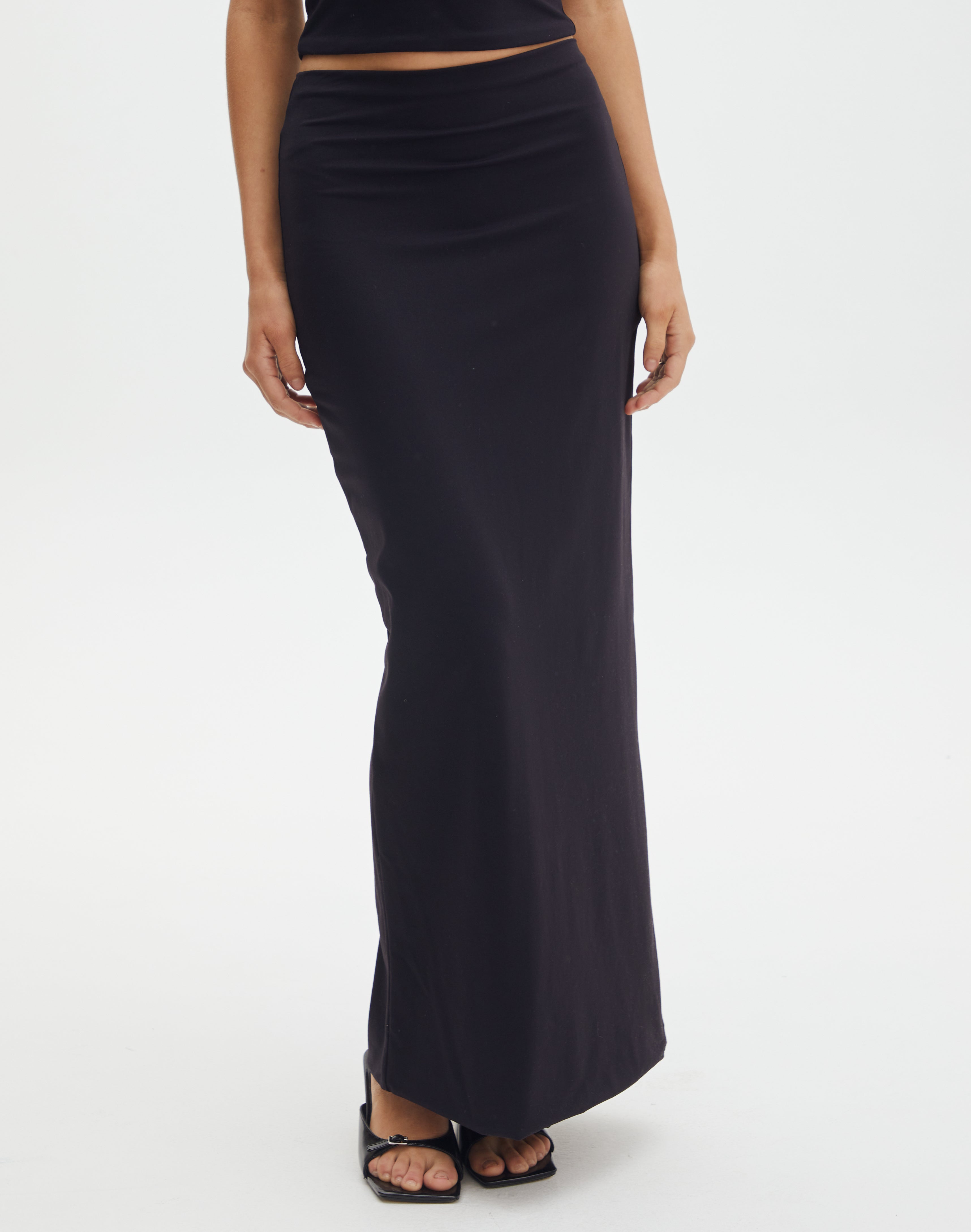 Supersoft Slim-fit Maxi Skirt in Black