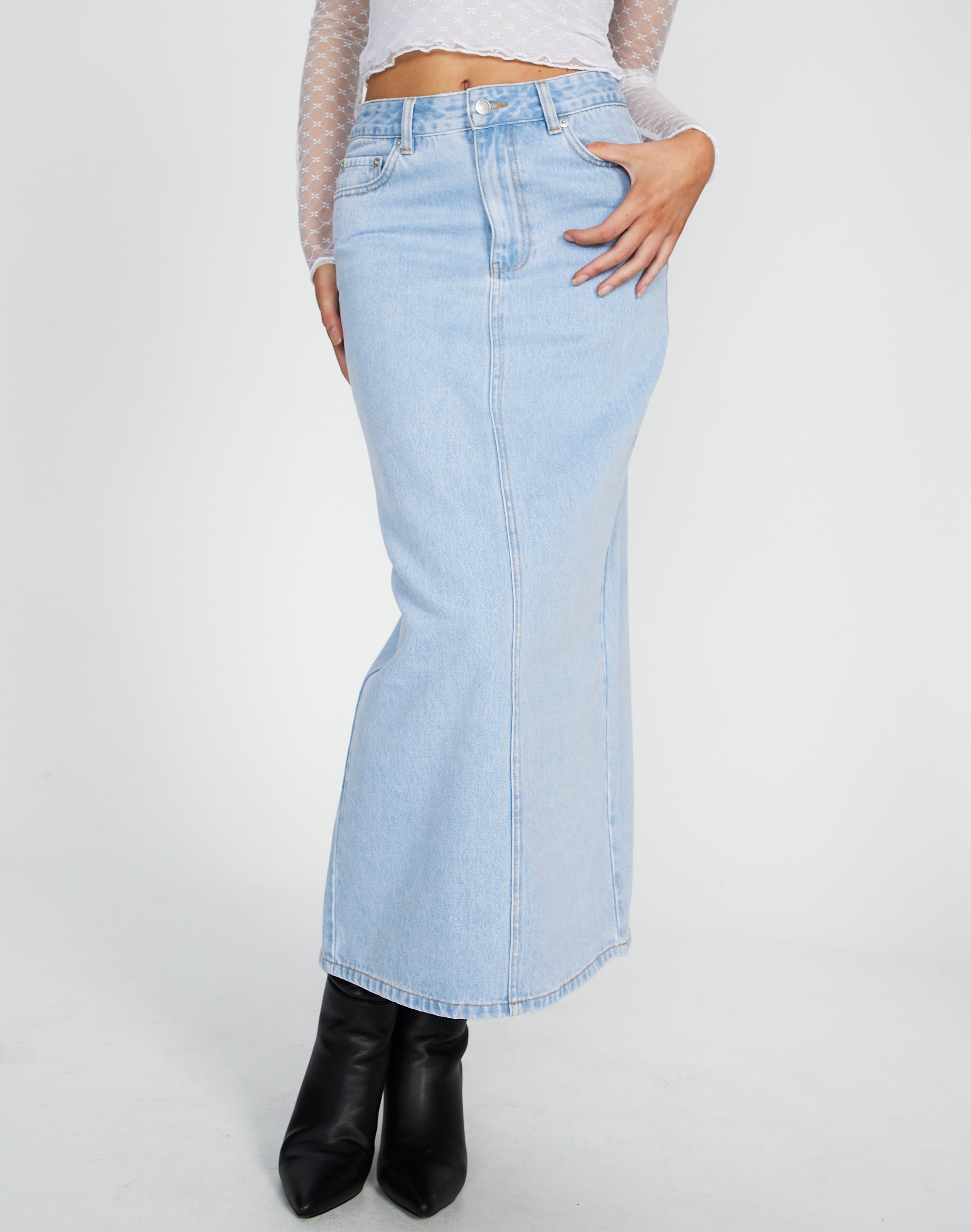 MALION vintage♢2way denim long skirt www.alberobello.se