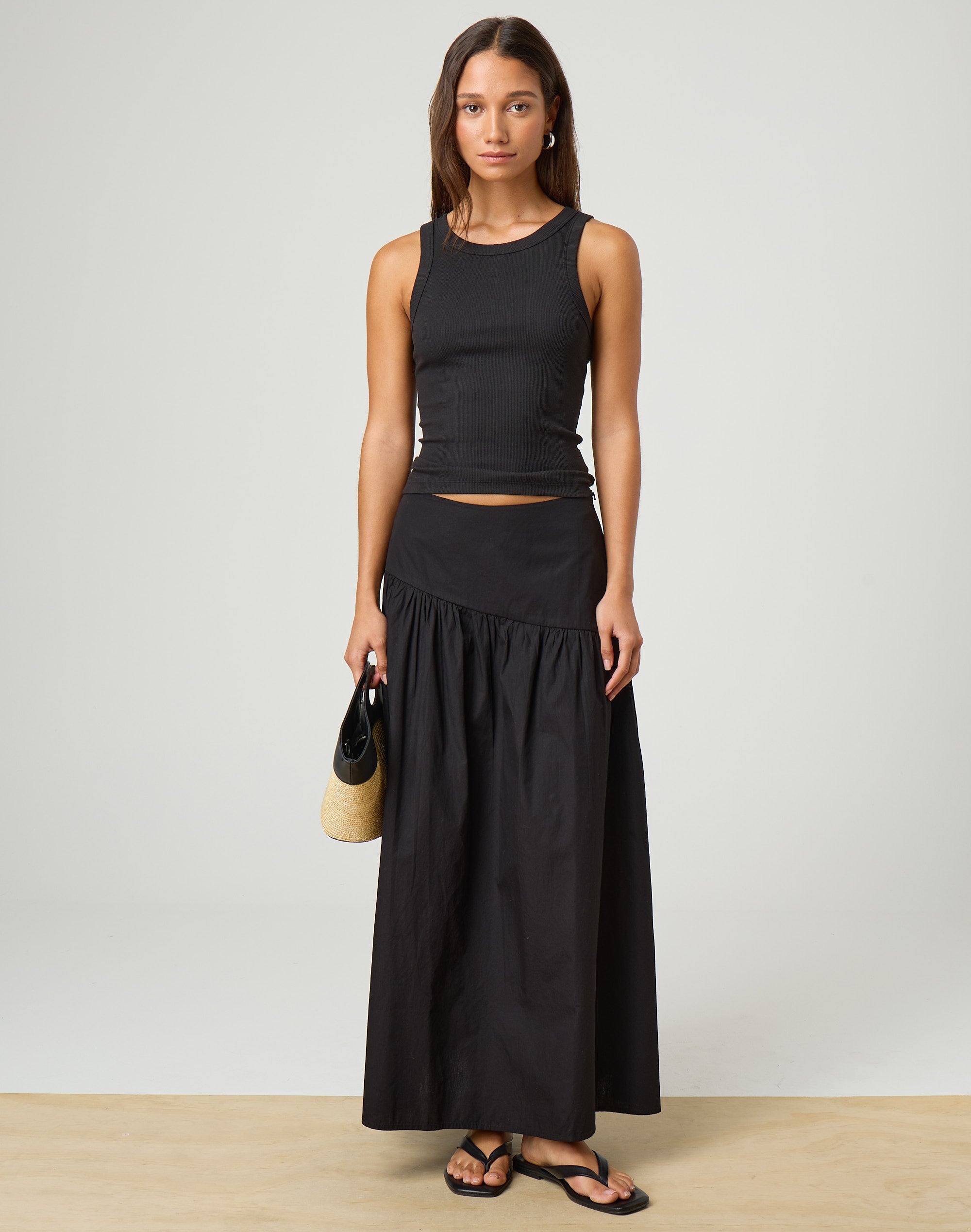 Black satin skirt glassons best sale