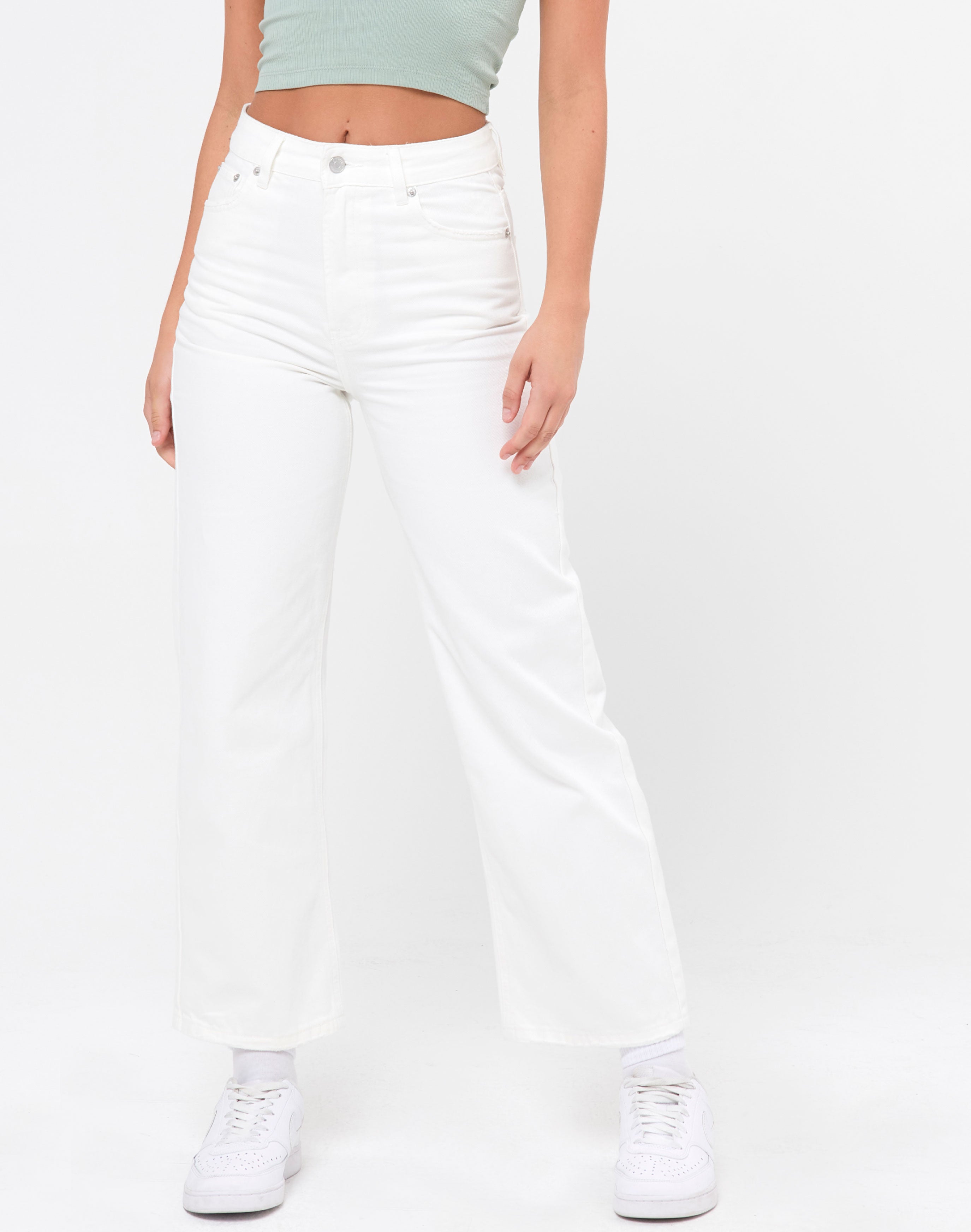 high rise wide leg crop pants