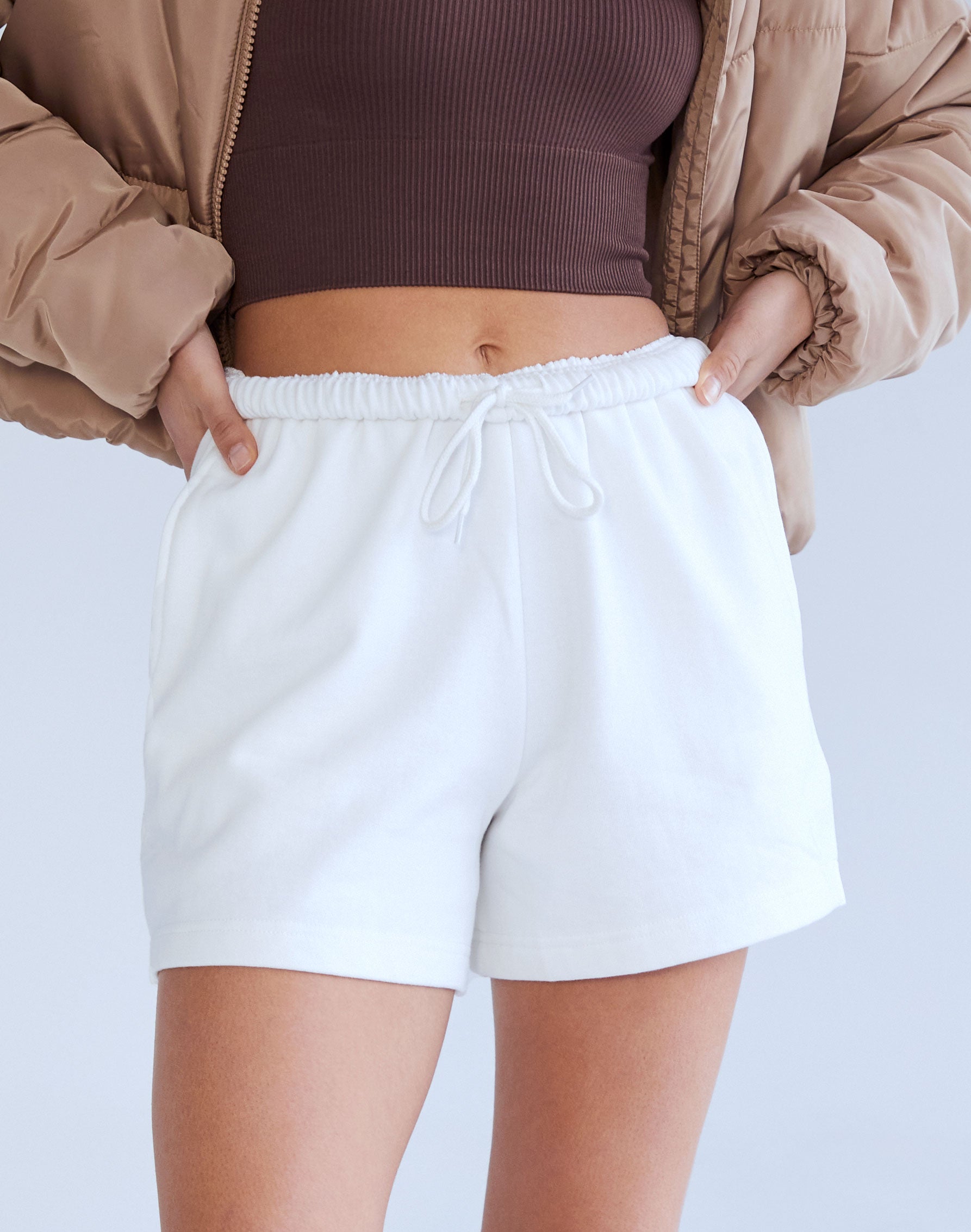 high rise sweat shorts