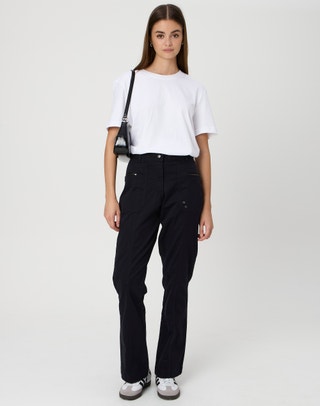 Stitch Detail Faux Leather Pant in Black
