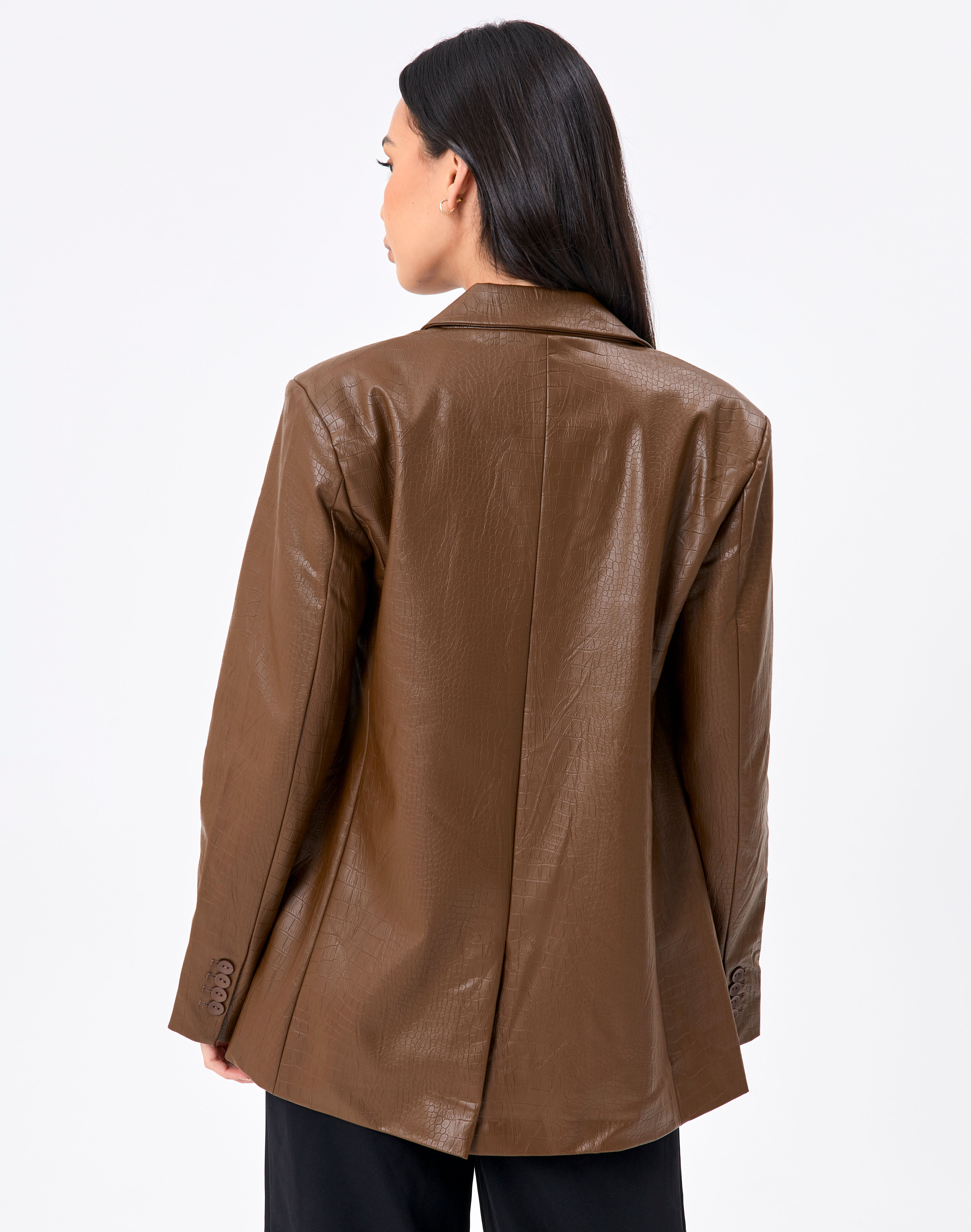 glassons brown leather blazer