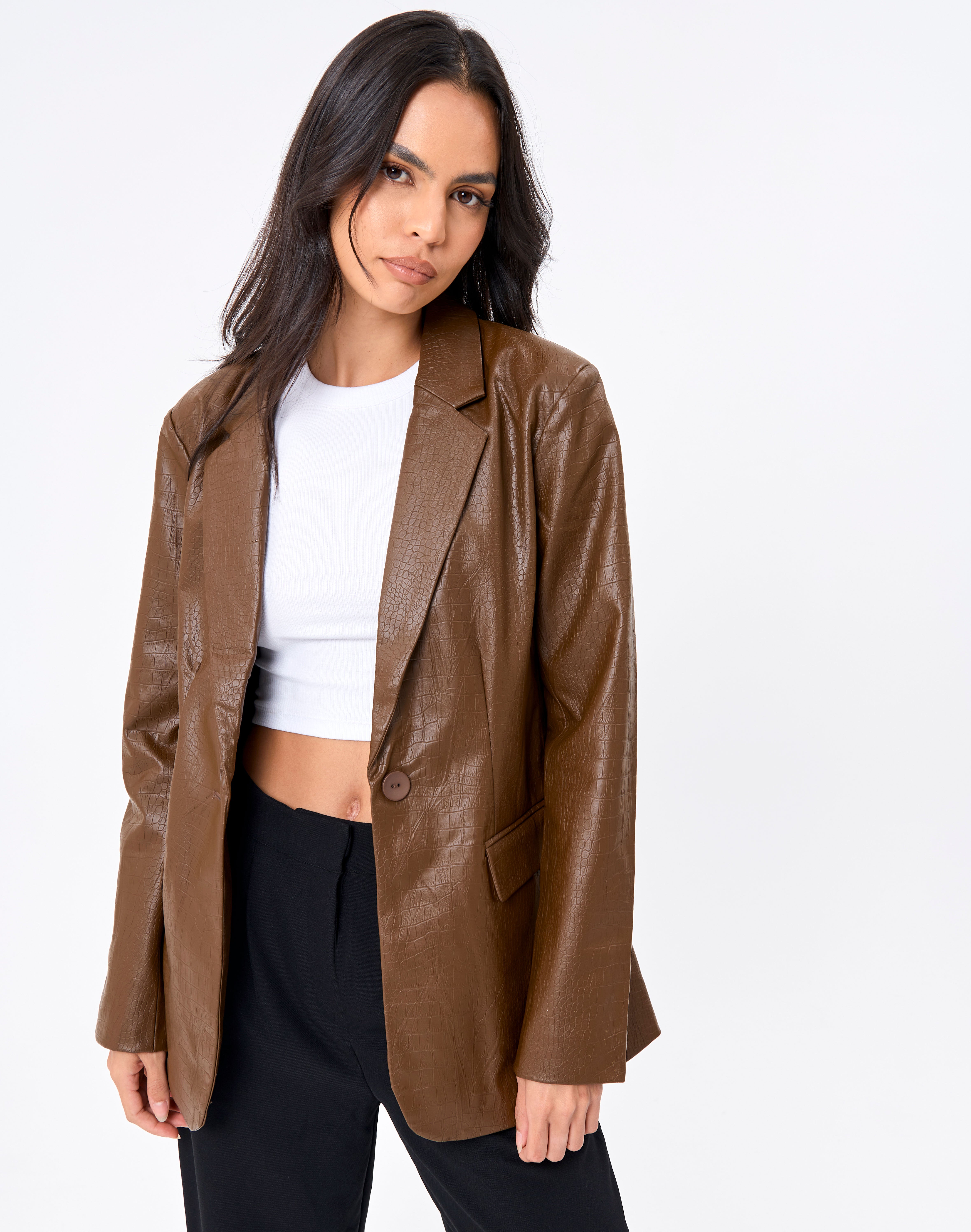 faux leather jacket glassons